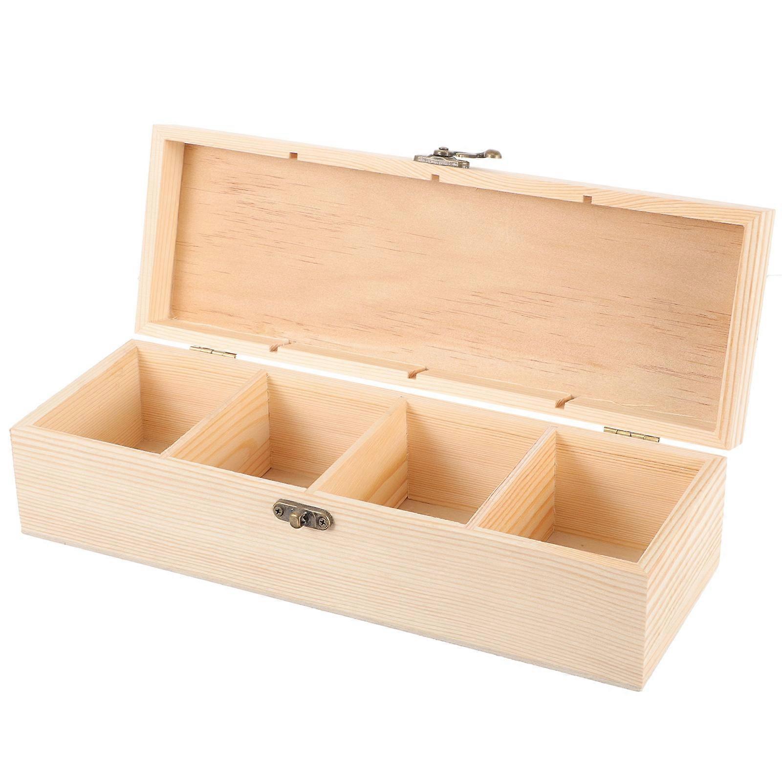 Mini Trinket Box Wooden Case Natural Wood Color 25.00X9.50X6.50CM For Baby Keepsake 1Pcs
