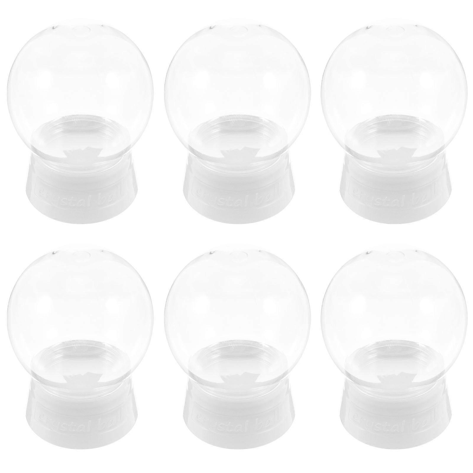 Snow Globe Diy Christmas Special Occasions White 10.50X7.50X7.50CM Plastic Decorative 6Set