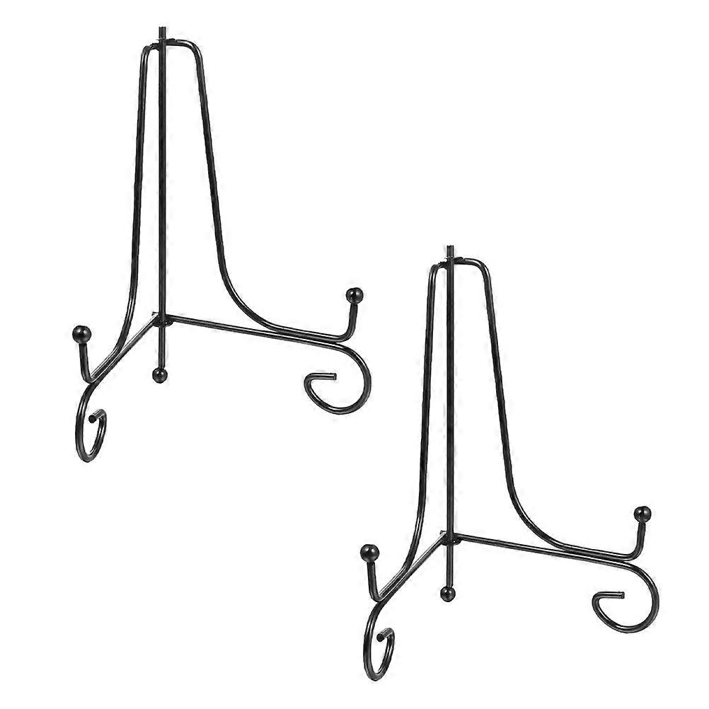 Platter Holder Display Stand Iron Art Plate Holder Desktop Dish Bracket 9.5X15CM Decoration 2Pcs