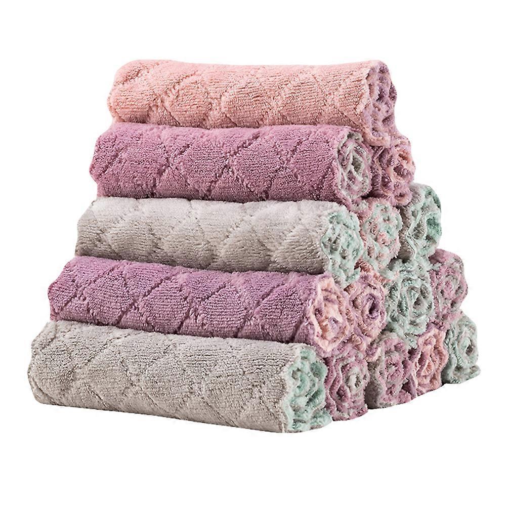 Reusable Kitchen Rag Double Sided Water Absorbent Multi-colored 26.5x15.5x0.3cm 15Set