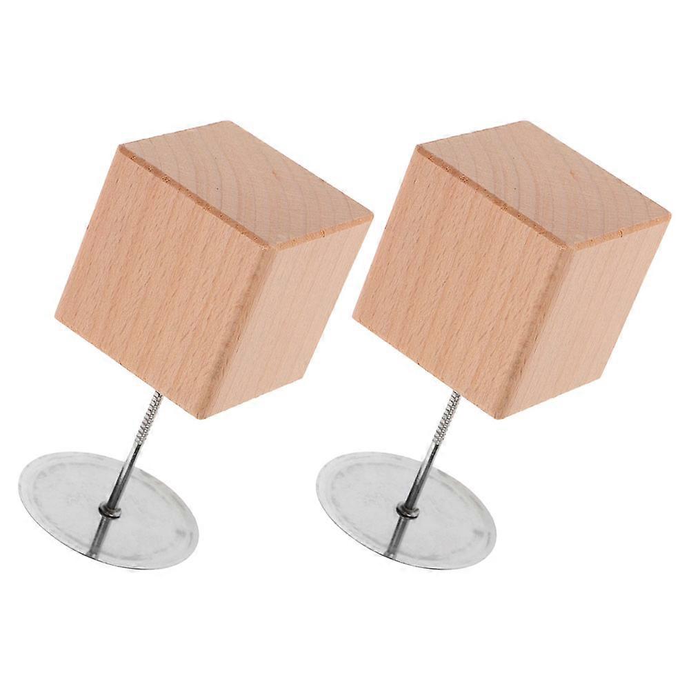 Flower Nails Cake Decorating Stand Nail Display Baking Tool Wood Base 2Sets