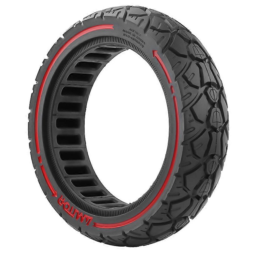 AMITOR 60/70-7 Roue de scooter de 10 pouces Pneu en caoutchouc tout-terrain à décor de ligne colorée pour fente de 48,5 mm
