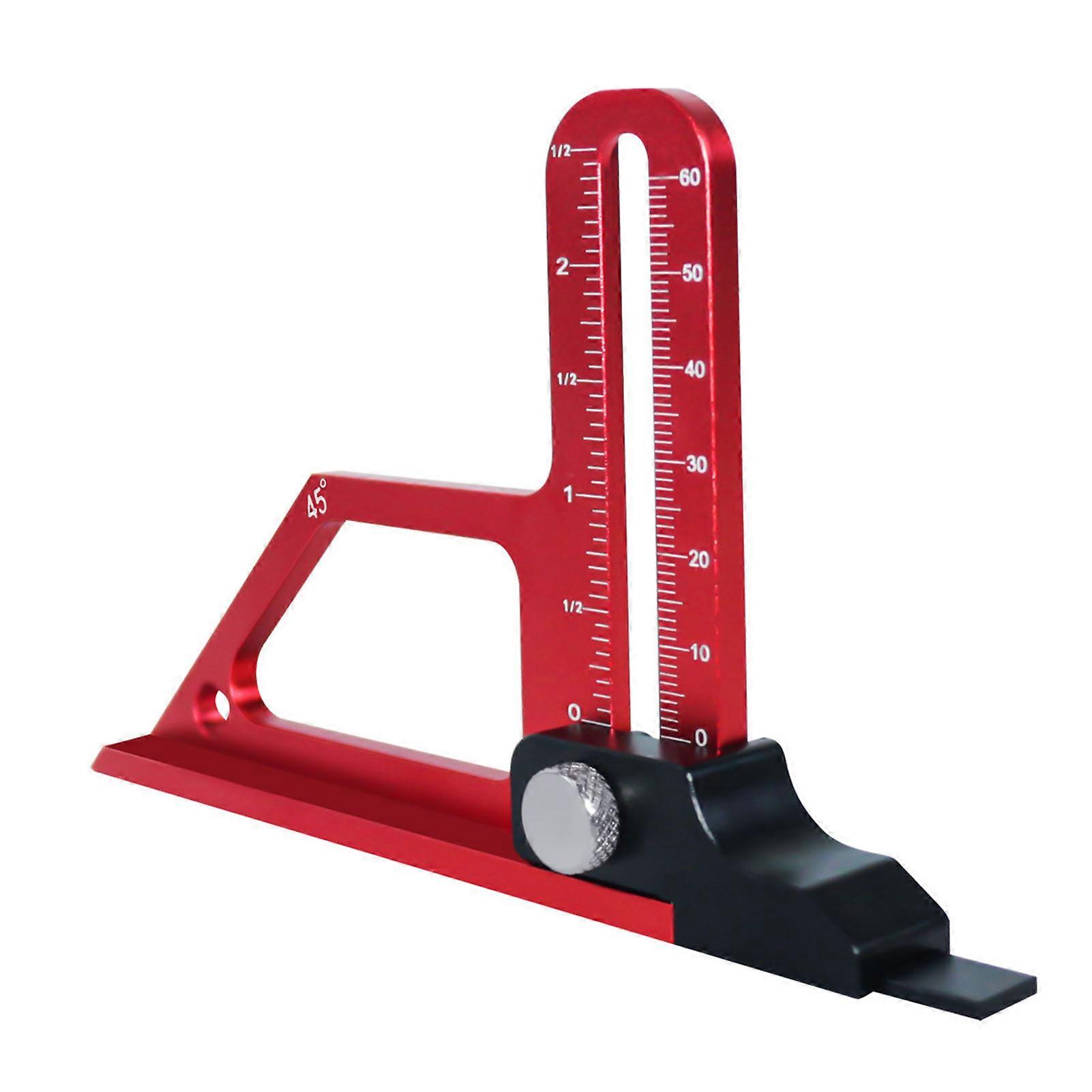 Table Saw Height Gauge Aluminum Alloy 0 to 60mm 45° Multifunctional Woodworking Tool Setting Gauge Depth Measuring Tool
