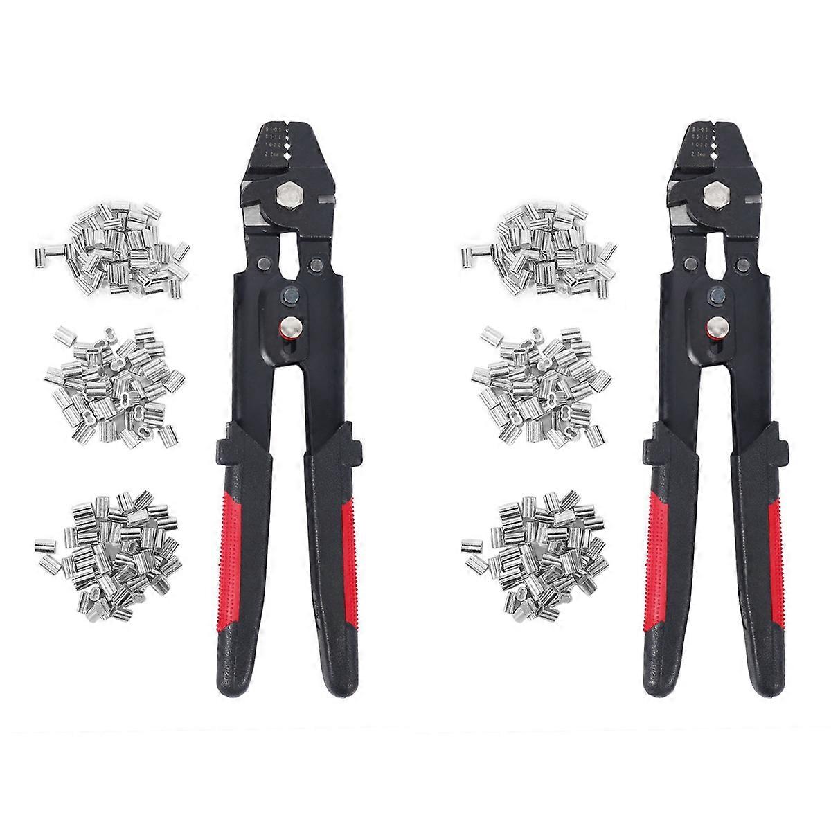Wire Rope Crimping Tool Crimpers Fishing Plier with Crimp Sleeves Kit