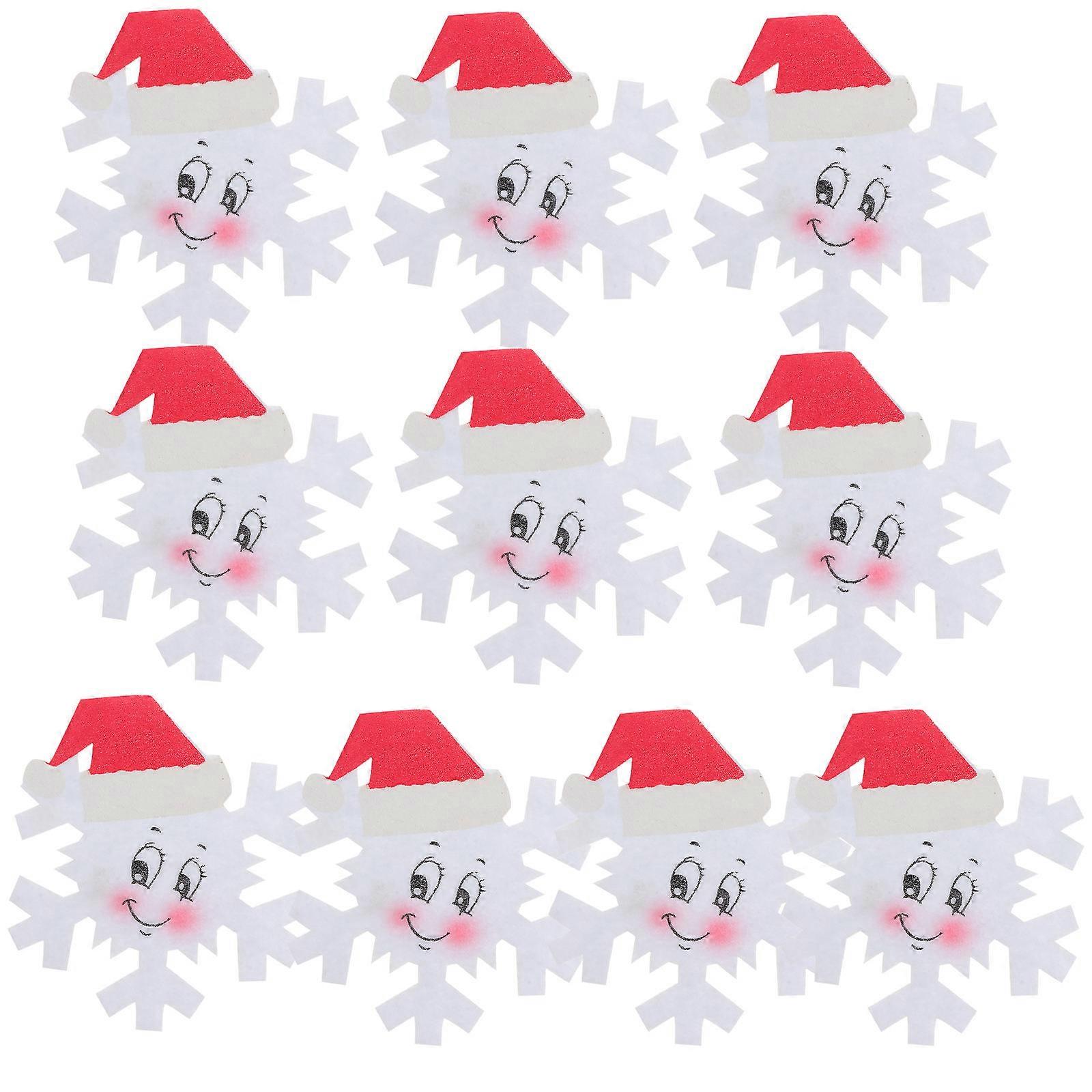 Anti-Slip Snowflake Place Mats For 10Set Insulation Non-Woven Fabric