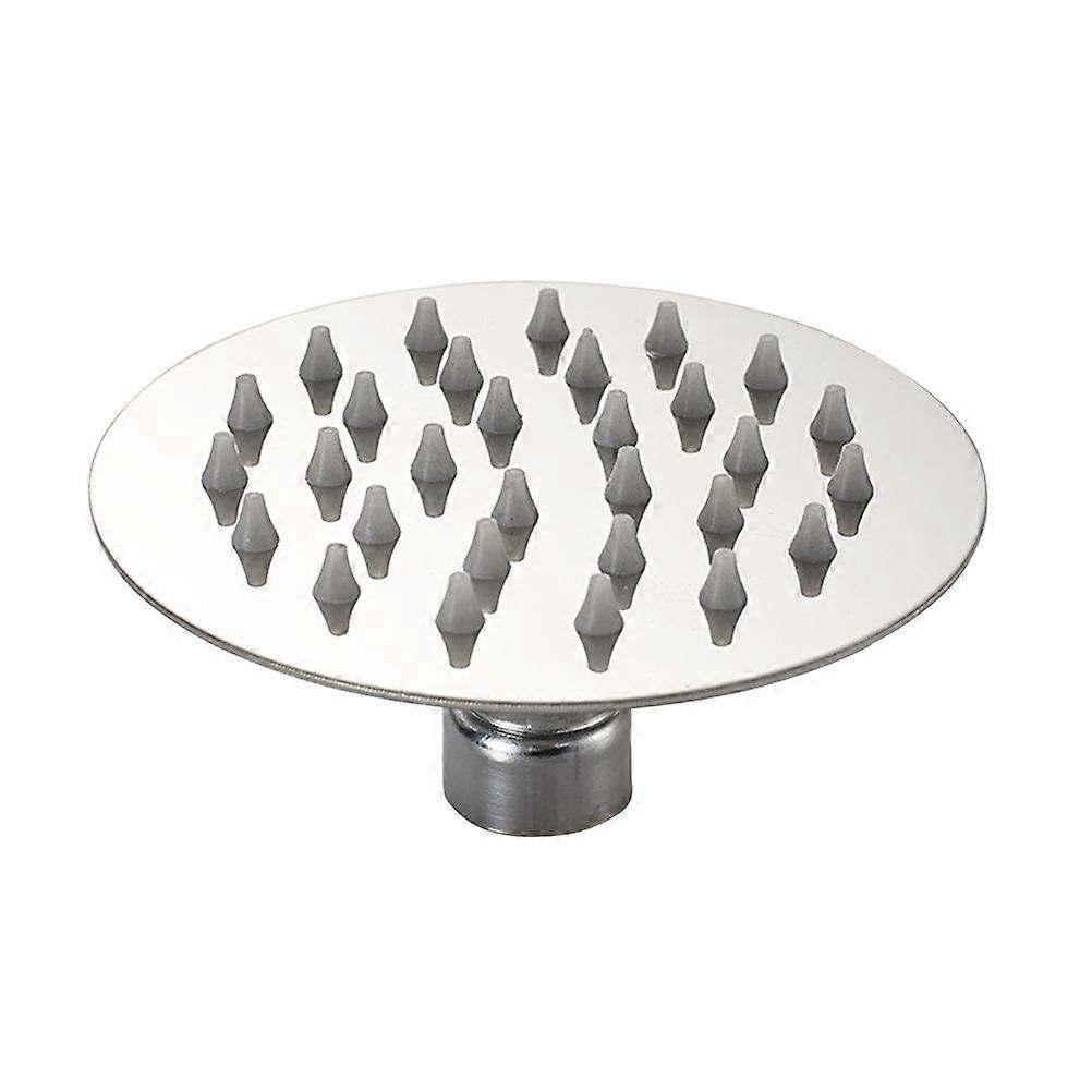 Stainless Steel Finish Shower Round High Pressure Rainfall Shower Head Silver Toughness Temperature Resistance 1Set