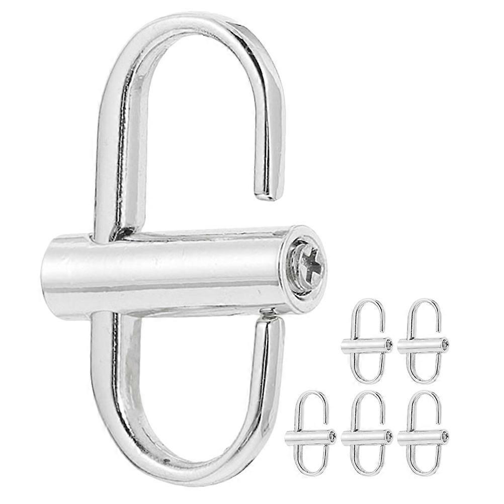 Bag Chain Clip Buckle Silver Steel Material Daily Use Diy Projects T-Shaped Buckle 6Pcs