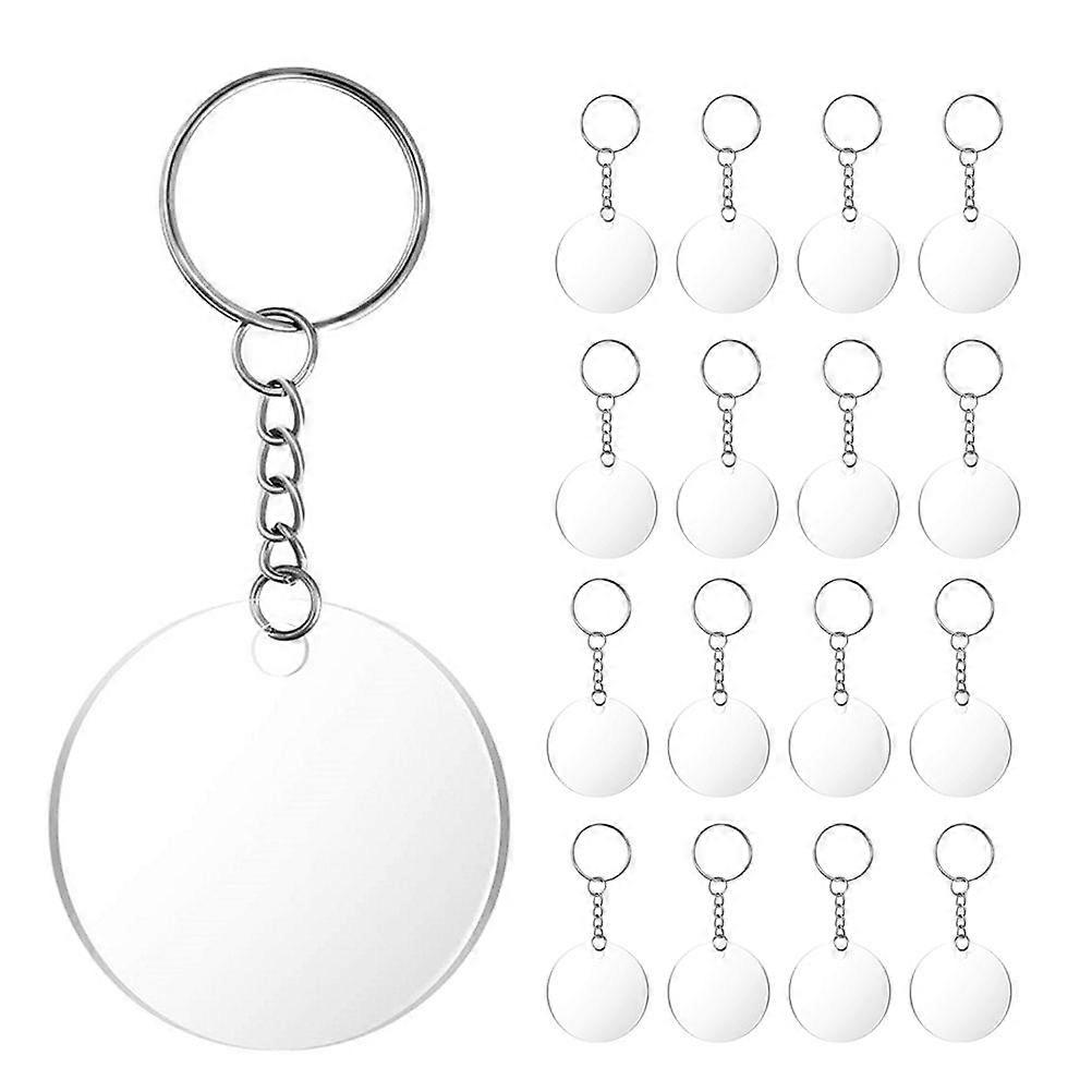 1 Set of Acrylic Keychain Blanks with Key Chain Rings Blank Round Keychains Clear Keychain Blanks