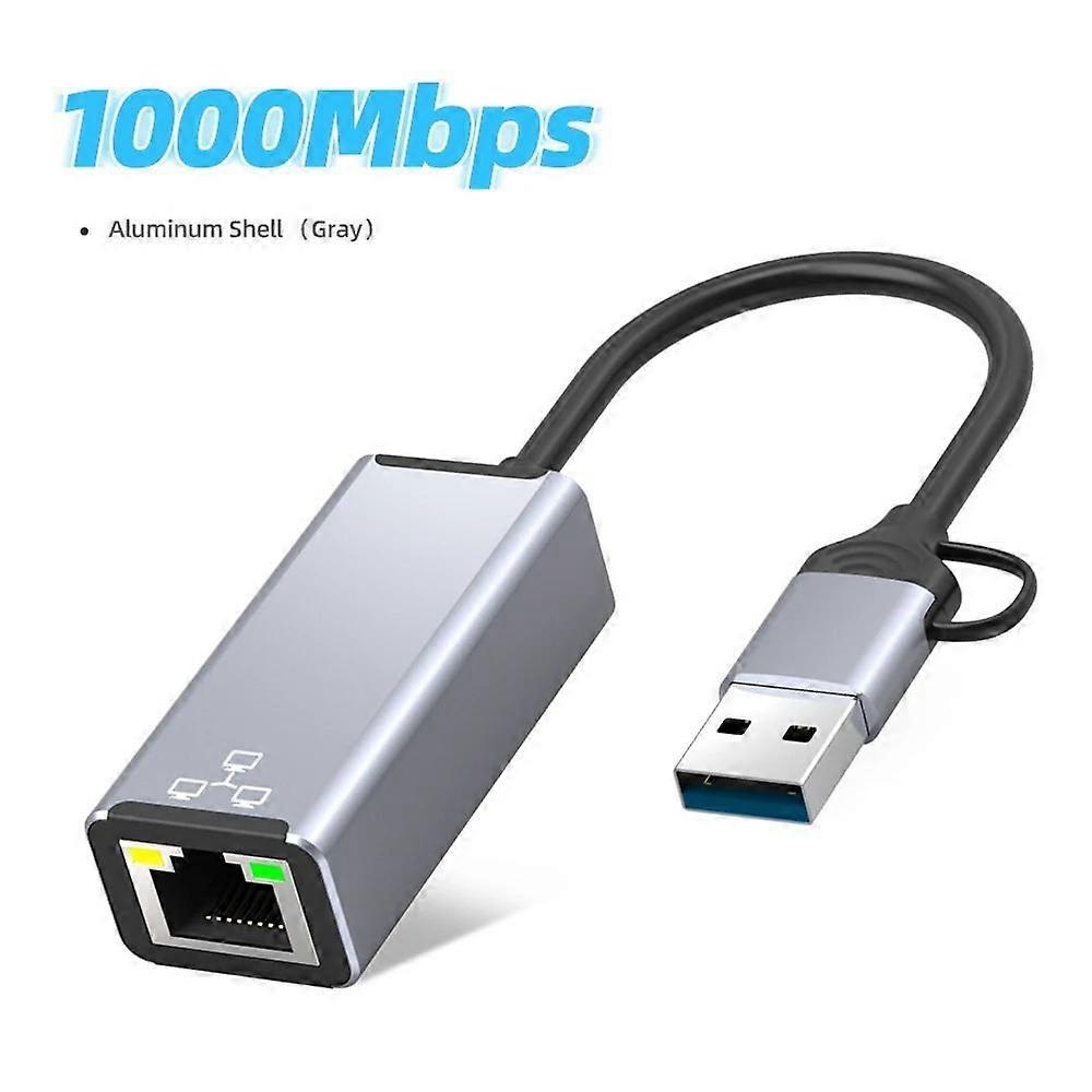 Adattatore Ethernet USB Tipo C USB3.0 1000Mbps USB RJ45 Scheda di Rete per Computer Portatile Xiaomi Mi Box PC Internet