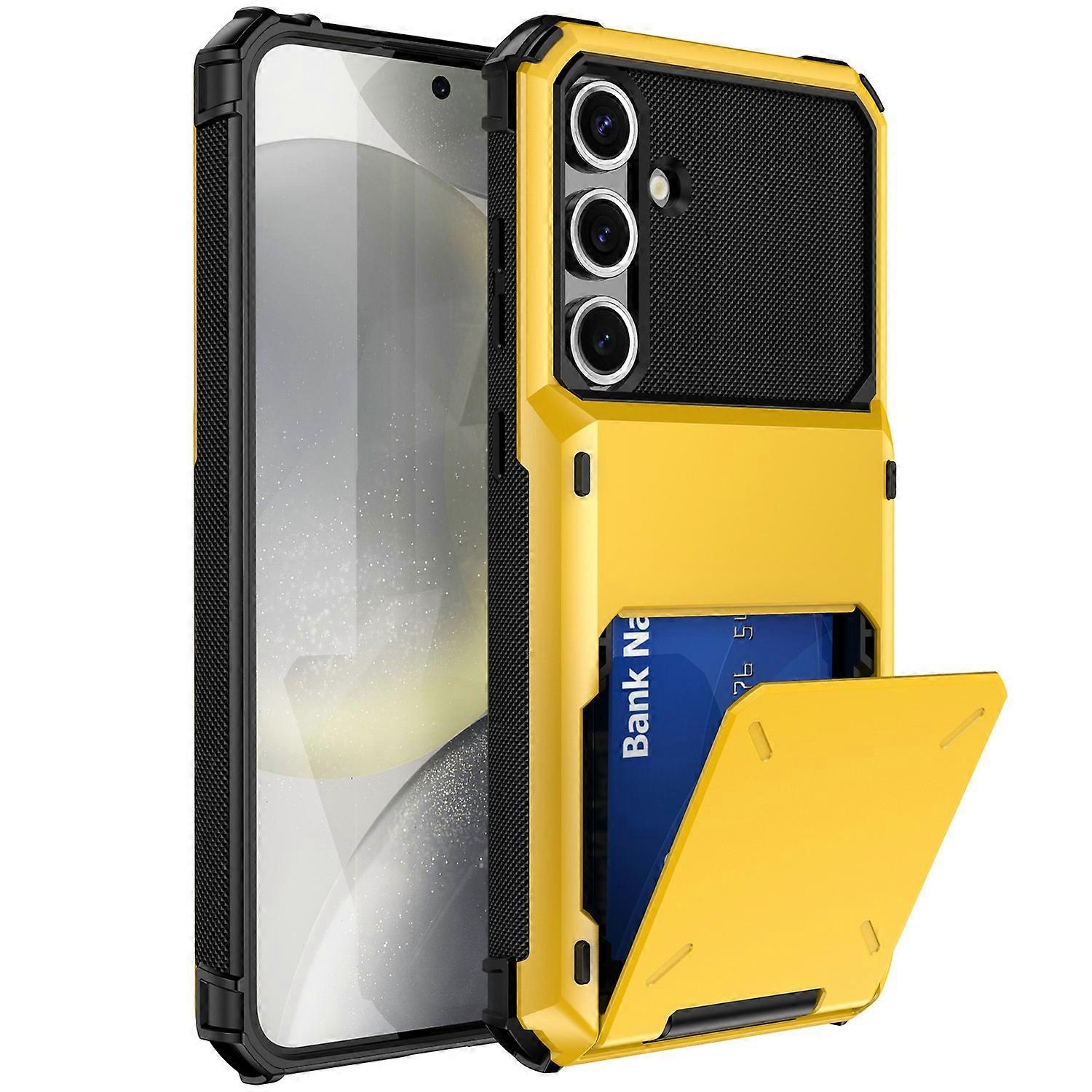 For Samsung Galaxy S24 FE Case PC+TPU Dual Layer Back Phone Cover with Card Holder