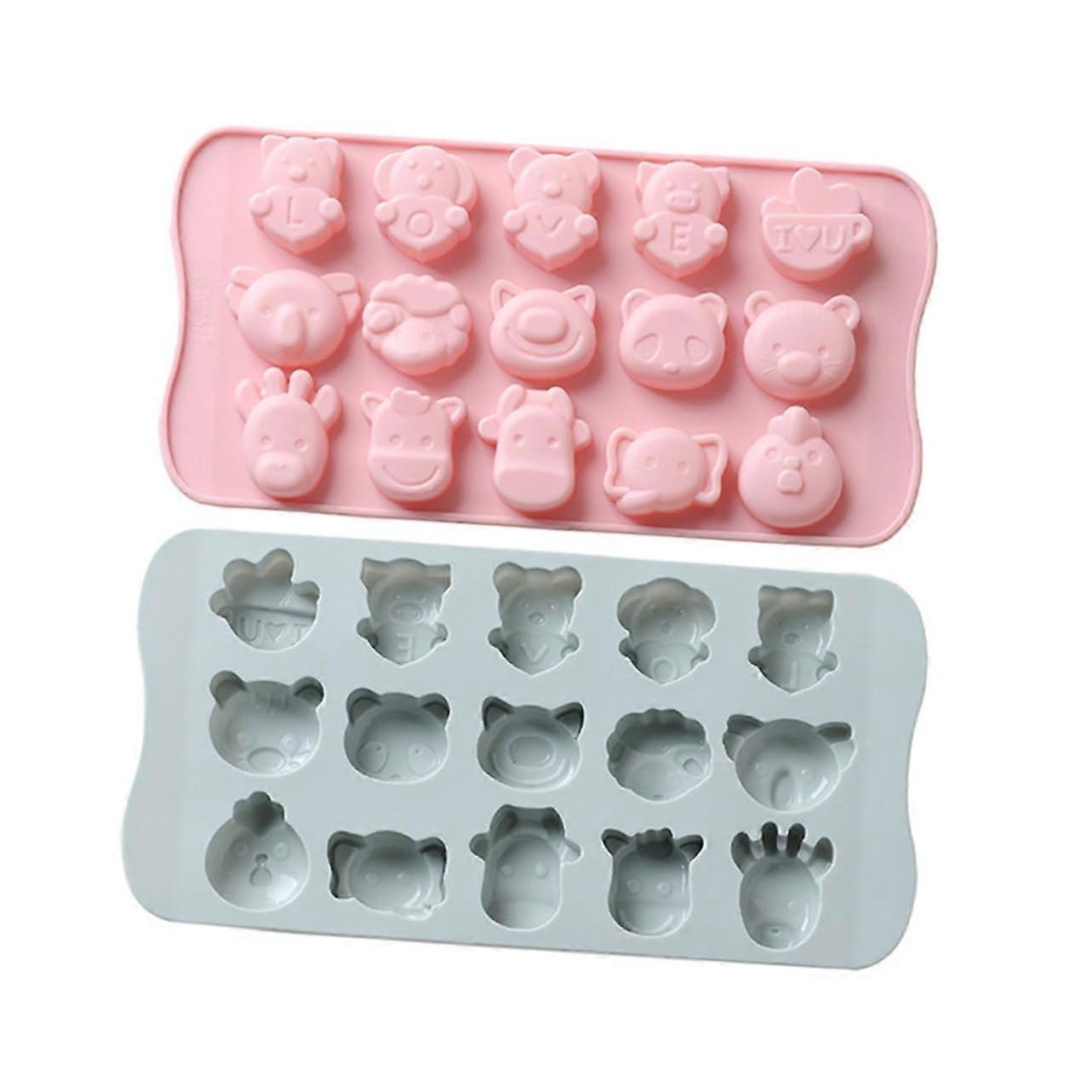 2 pieces silicone baking mold animal shape fun chocolate and cake patterns  easy to clean for ' baking desserts