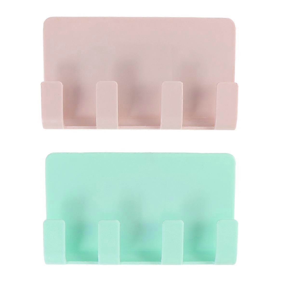 Adhesive Tablet Holder Wall Mounted Phone Tablet Holder Stand Charging Holder For Bedroom Bathroom 12 x 1.3 x 7 Cm Green 2Pcs