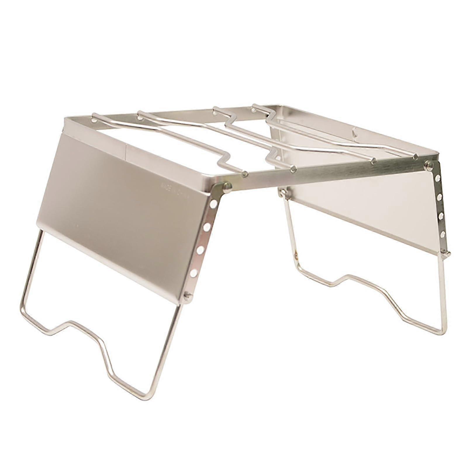 Stainless Steel Adjustable Folding Fire Grill with Stable Wind Protection for Outdoor Camping and BBQ