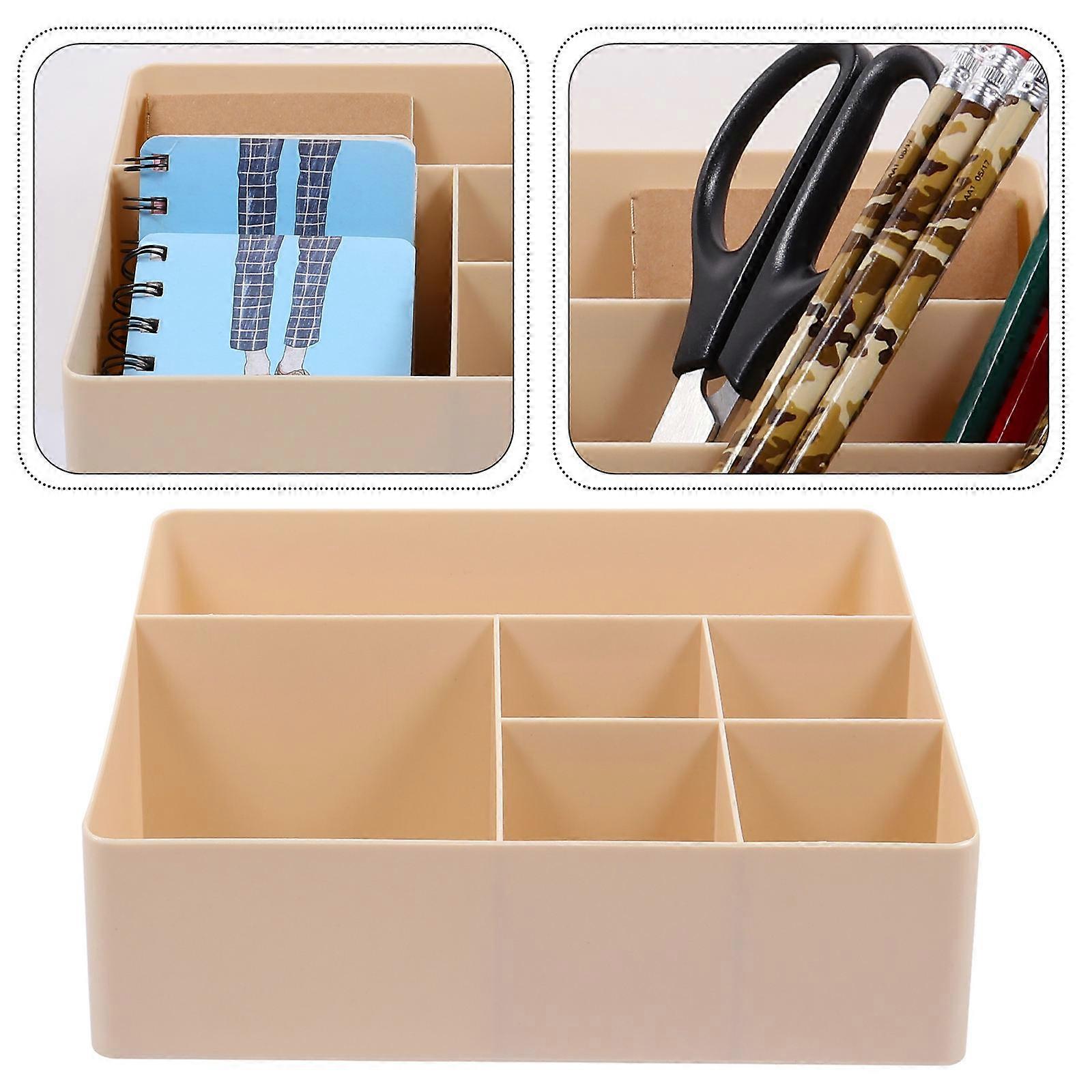 Multi-Purpose Organizer for Cosmetics Storage Container Rectangular Beige 22x17x12cm Storage 1Set