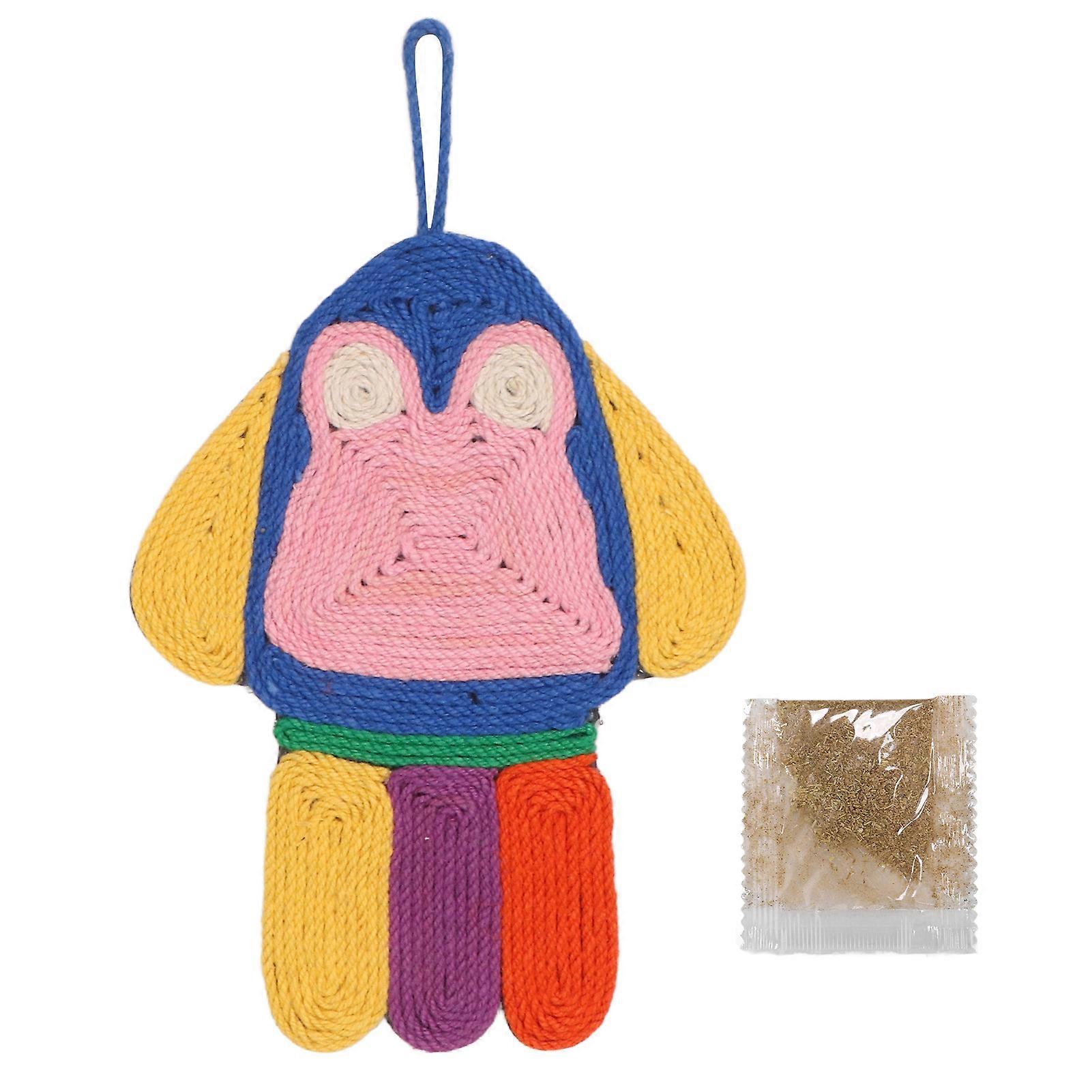 Cat Scratch Mat Prevent Slip Waterproof Cartoon Sisal Cat Scratching Pad Rug with Lanyard for Floor Door Wall Rocket
