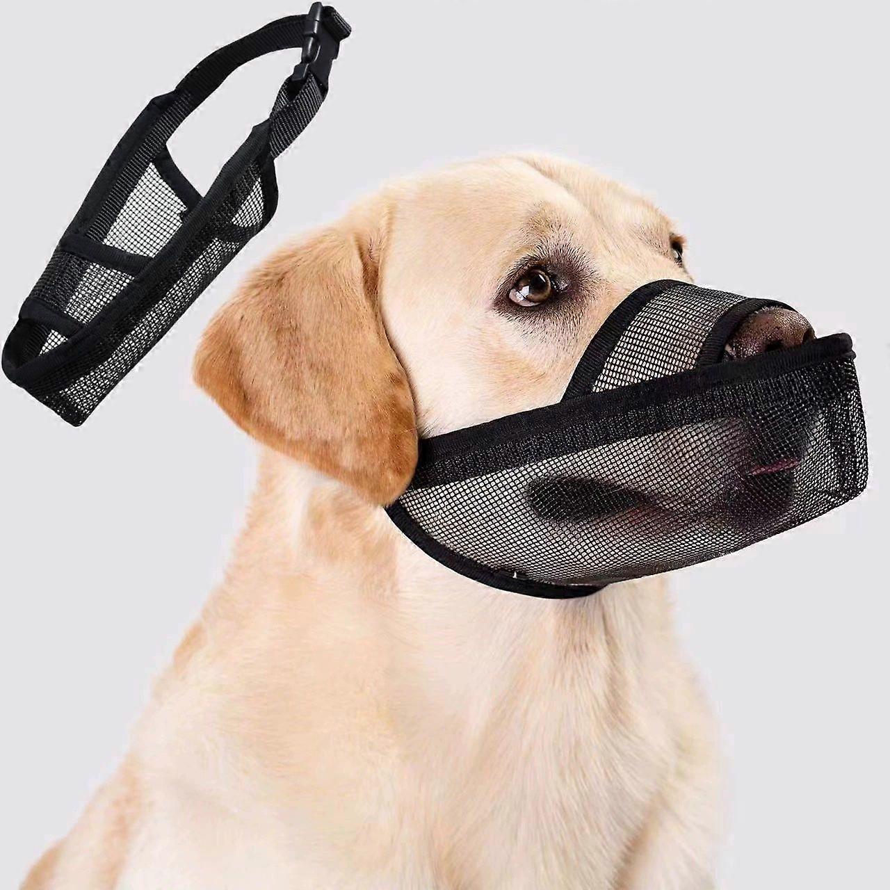 Nylon Dog Muzzle for Small Medium Large Dogs, Air Mesh Breathable-BLACK