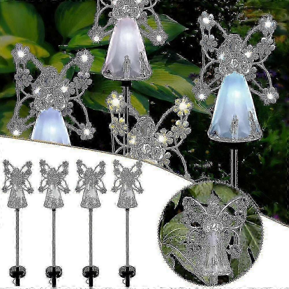 芝生の庭の装飾用ソーラーエンジェルライトステークライト防水屋外LEDランプクリスマスデコレーション