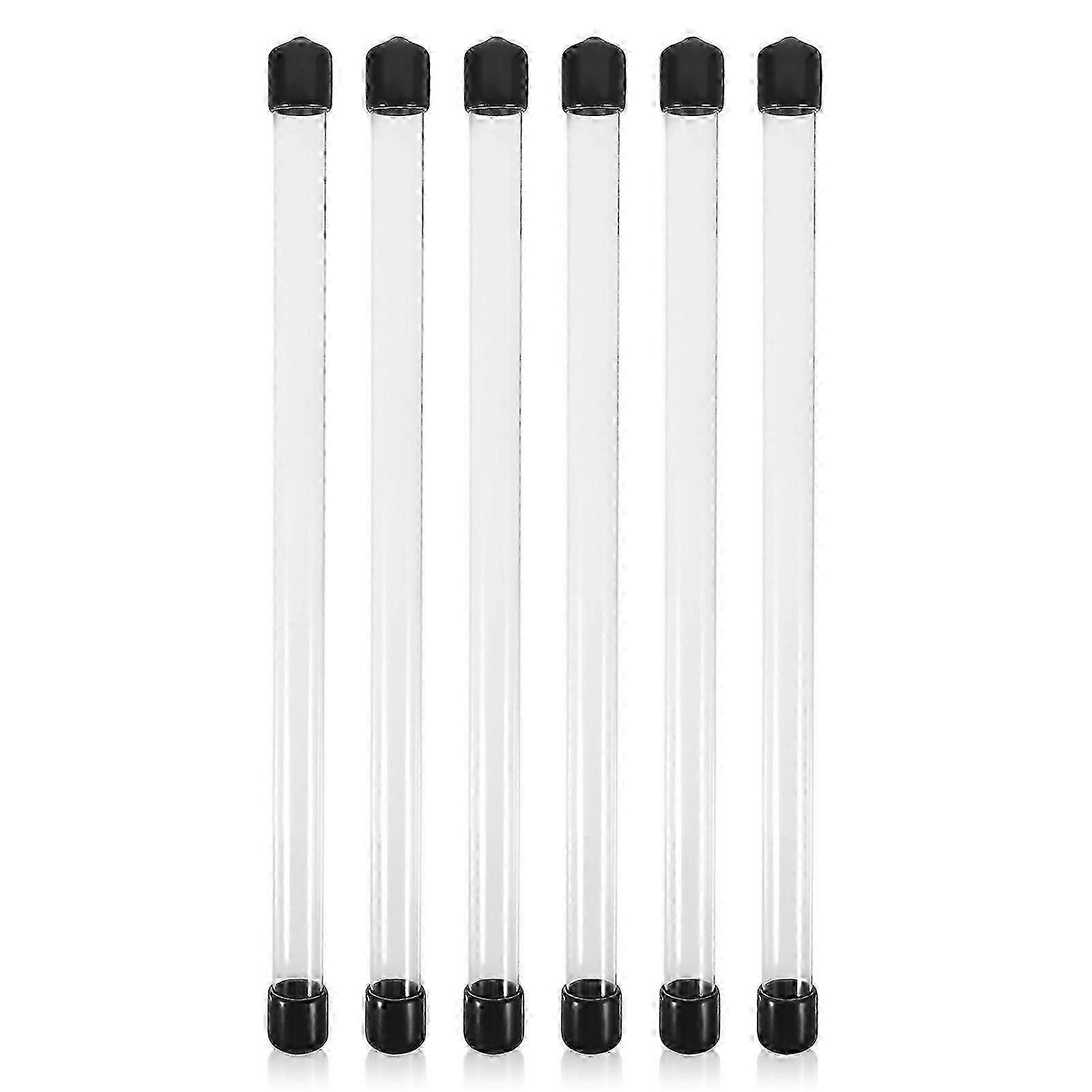 6 pcs Clear Plastic Storage Tubes with Lids - Portable Round Design