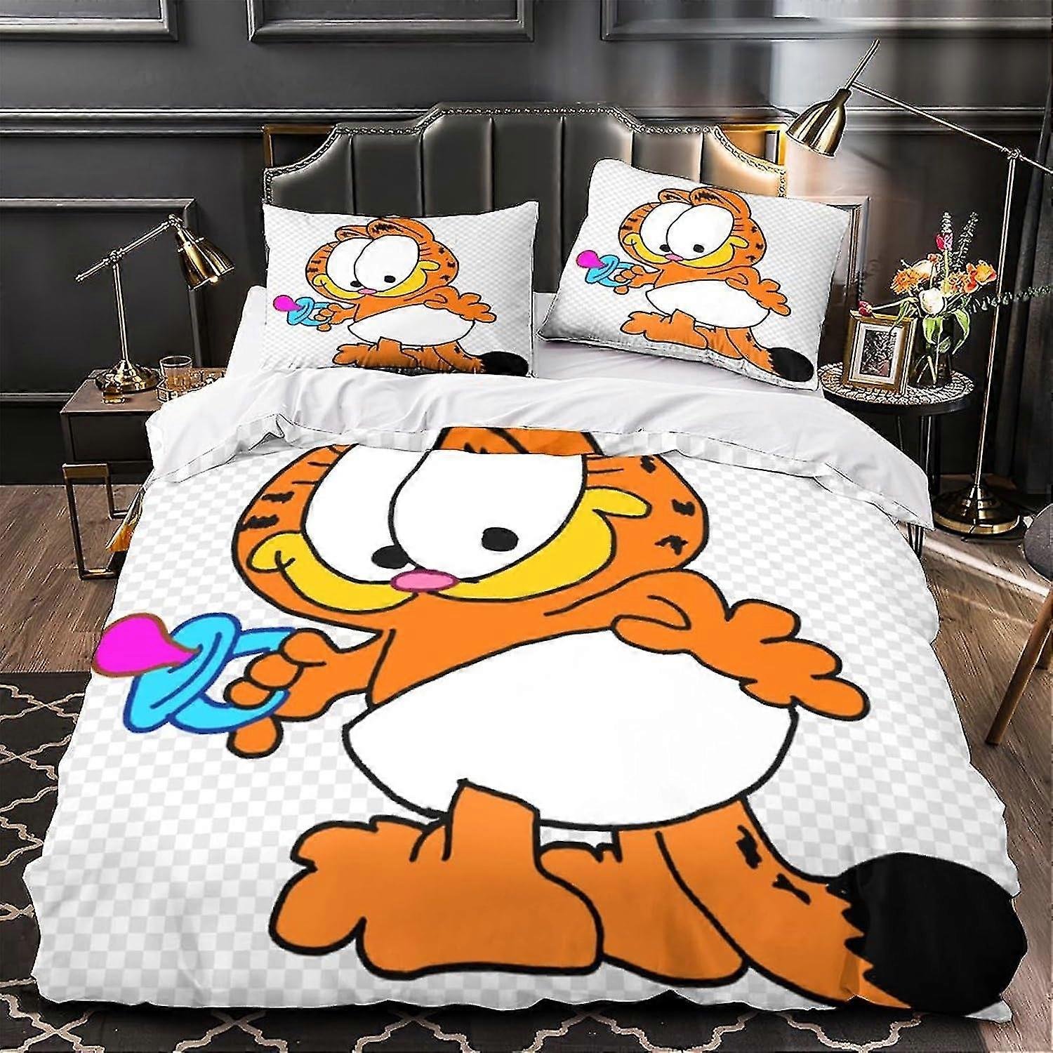 3D Printed Duvet Cover Bedding Set with Anime Characters and Easy Care Design, Includes Pillow Case with Zipper