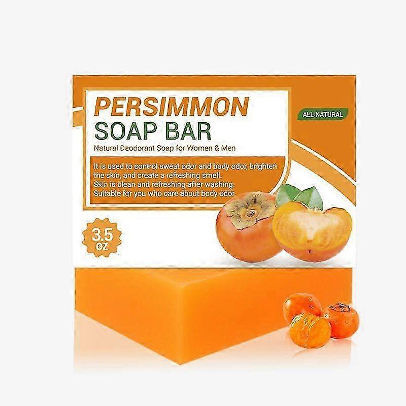 Persimmon Soap Bar for Body Odor Control Purifying Deodorizing Body Soap for Eliminating Nonenal Body Odor Natural Deodorant Soap for Men & Women, G