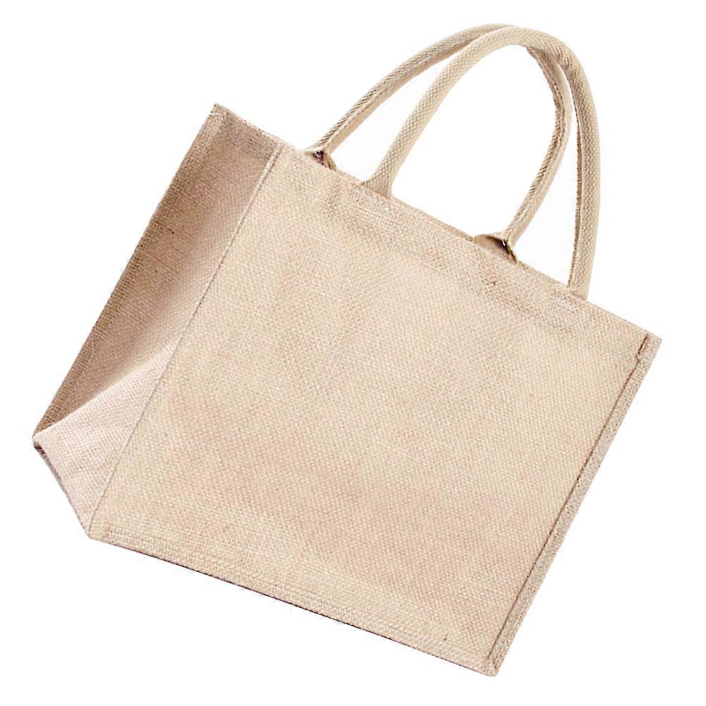 Here's a refined and professional product description for a **Jute Shopping Bag Durable Handheld Tote Pouch for Outdoor Use, Lightweight and Washable