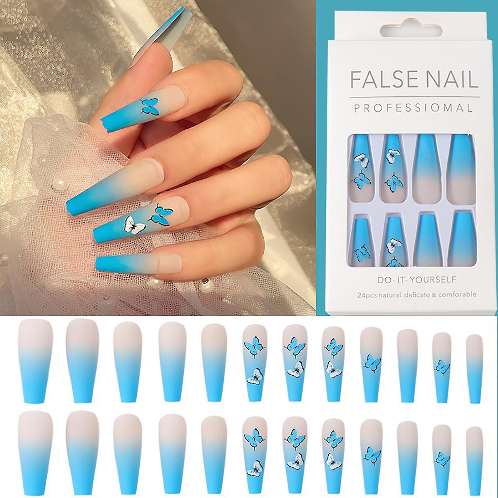 Ballet Nail Line Complex Pattern Net Red Nail Removable Coffin Nail Wearable Nai