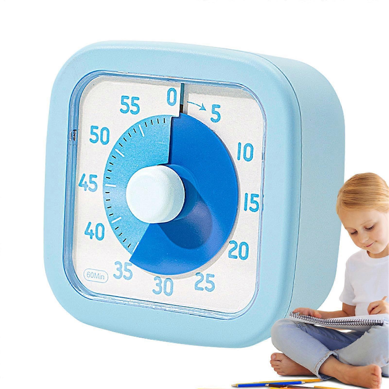 Visual Children's Watch, 60Minute Learning Timer, Silent Time Management Tool for Homework, Learning, Sports Sky Blue