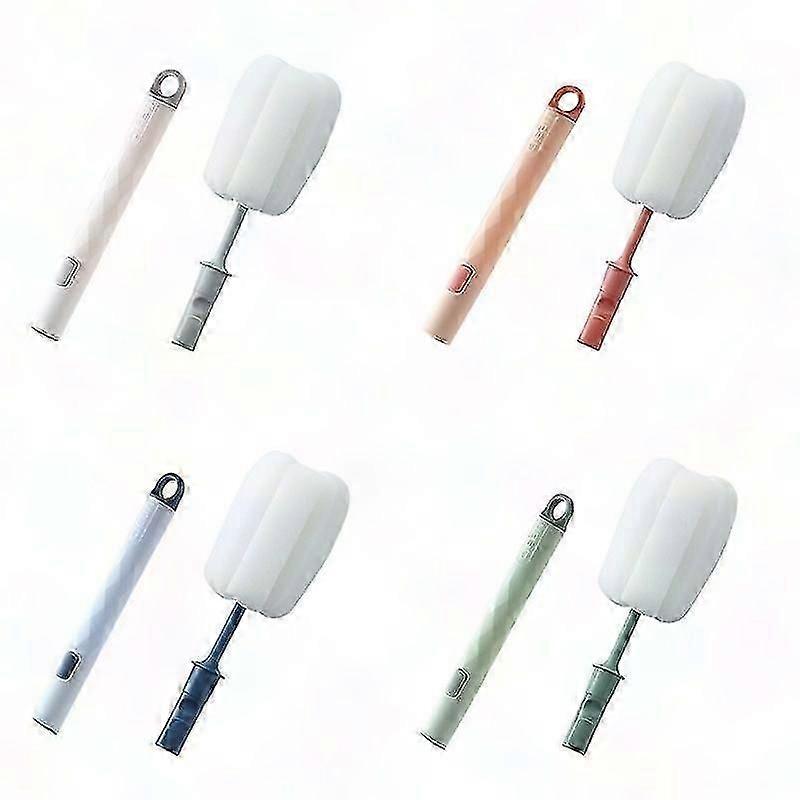4pcs Replaceable Sponge Head Cleaning Brush With Long Handle