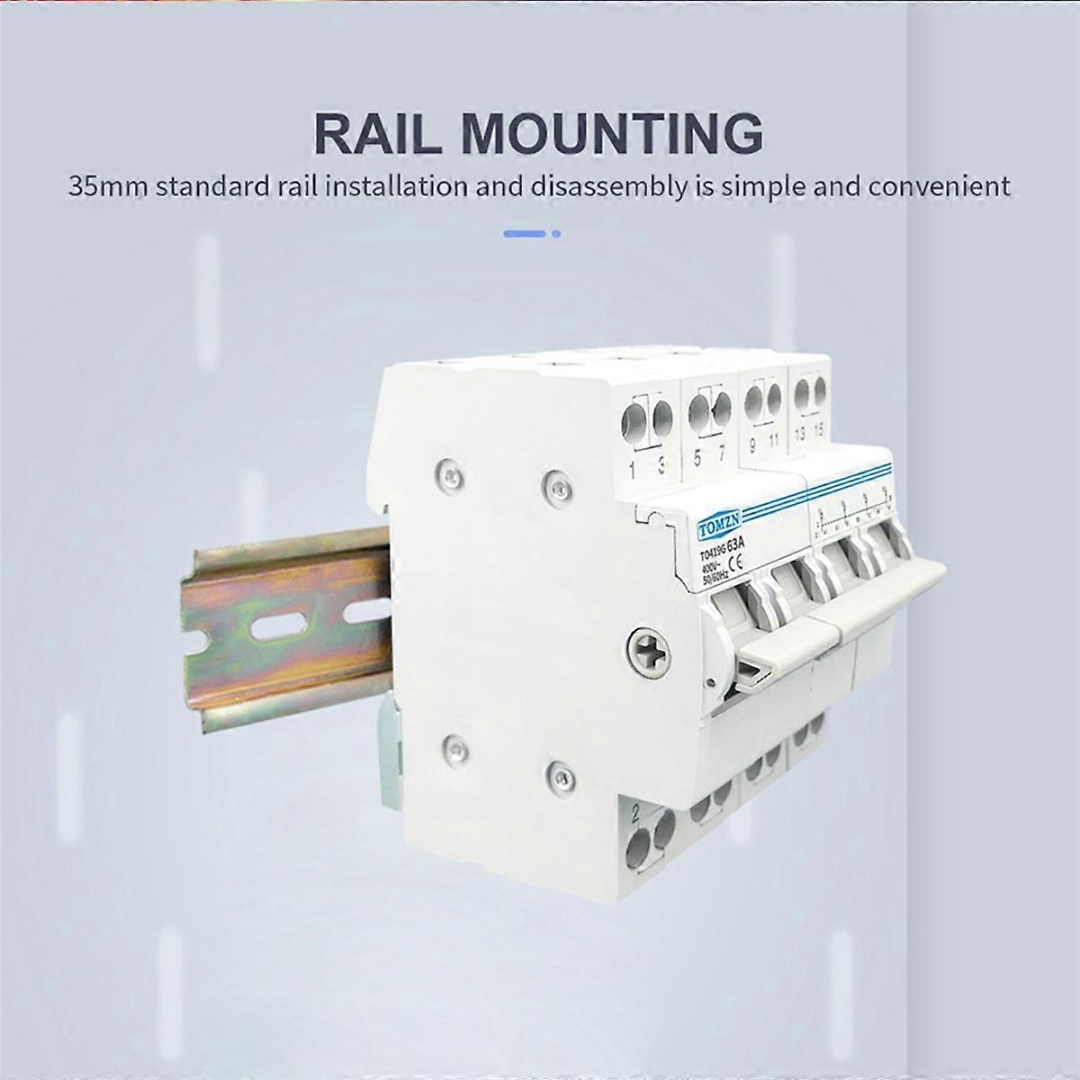 4P 63A 3 Phase Dual Power Manual Transfer Isolating Breaker