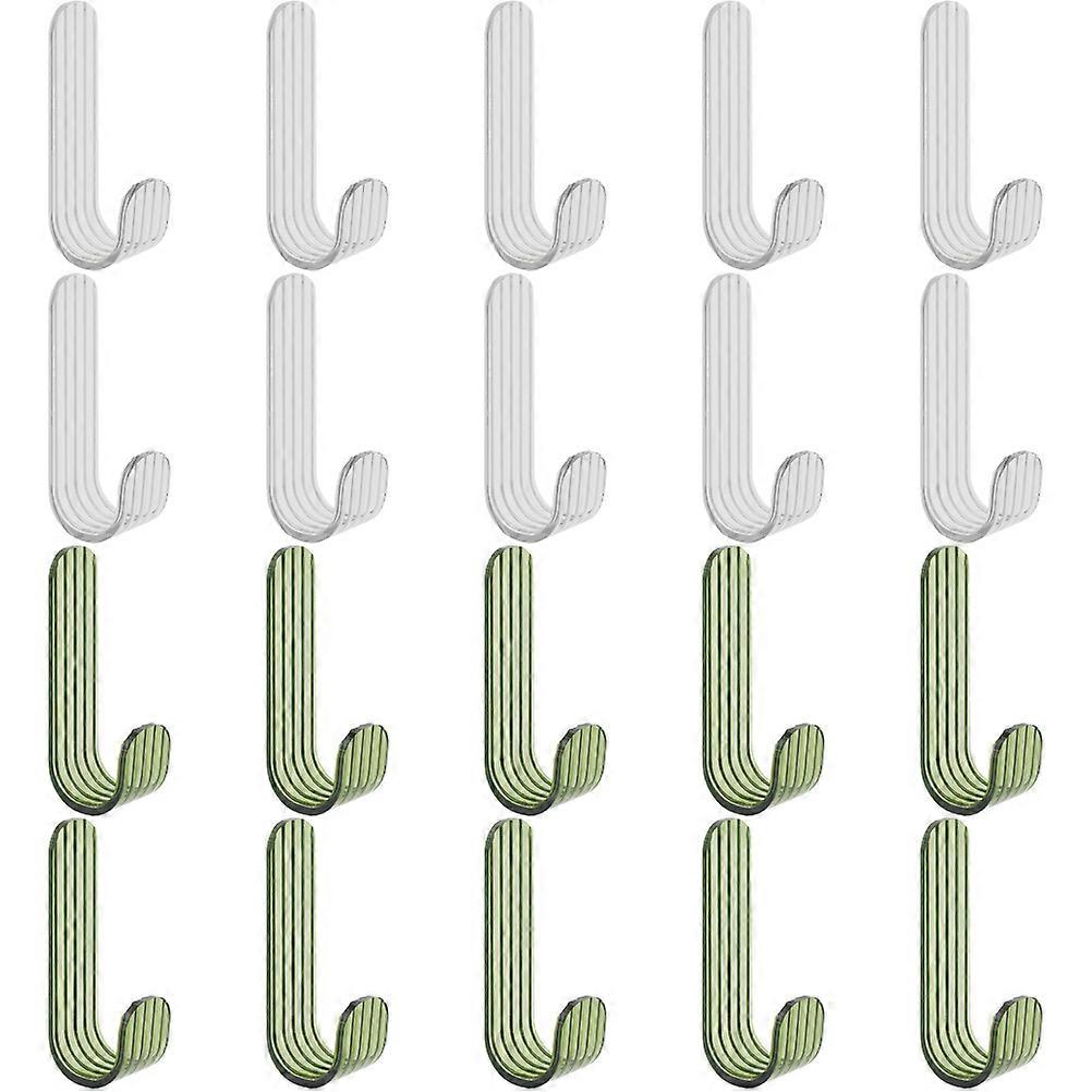 Seamless Hooks Small Sticky Hangers Living Room Multi-functional 20Pcs Plastic