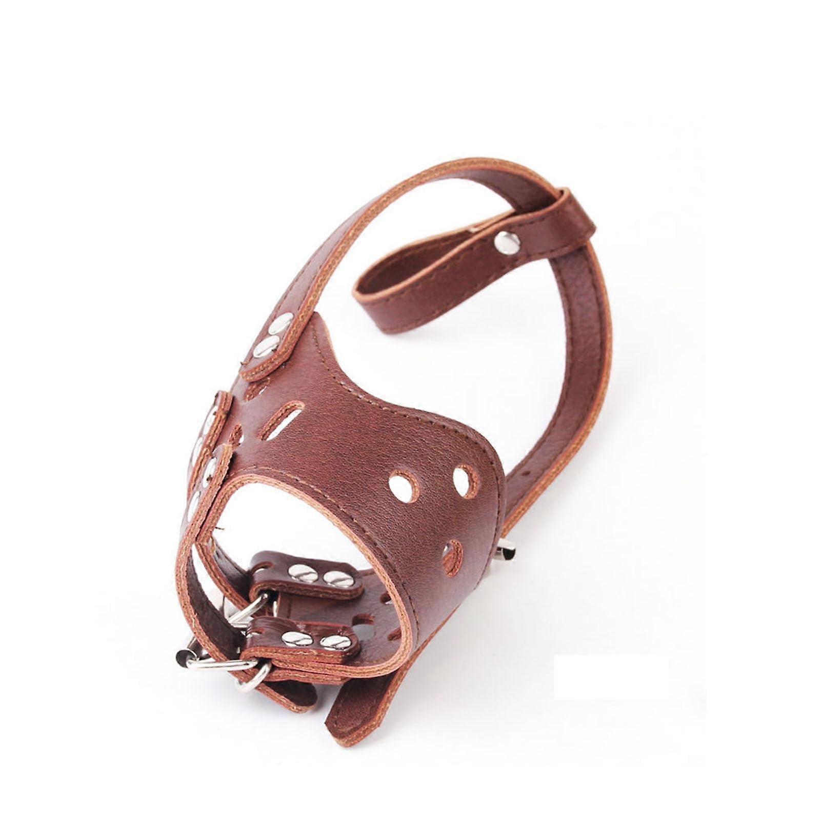 Adjustable Comfortable Dog Muzzle with Ventilation Holes Safe Breathable Pet Coffee XL XL coffee