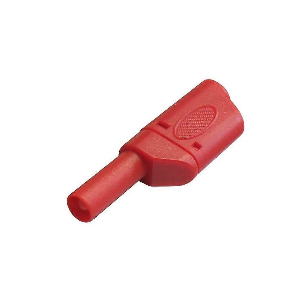 4 mm Laboratory Plug, Fully Insulated, TouchProtected, Stackable, 32A, Handle Sleeve Red