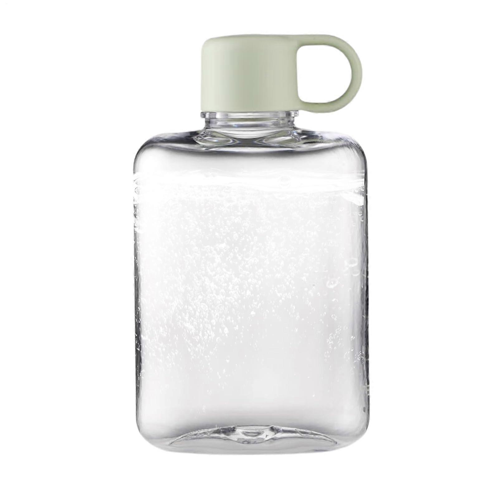 Portable Flat Water Bottle 360 ml Capacity, Slim Square Tritan Travel Mug, Reusable, Green, Compact Hydration for Gym