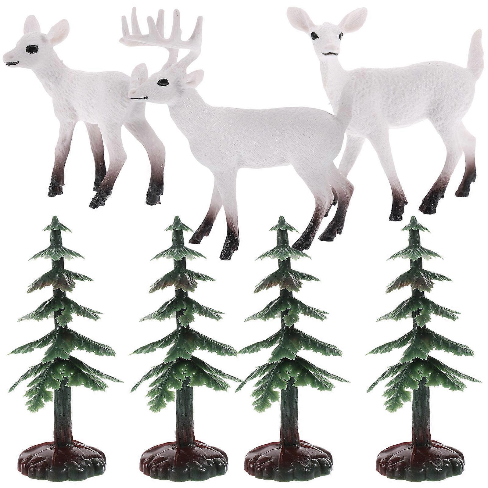 Landscape Scenery Trees Model Mini Animal Models Home Users 10x8.5x3.8cm PVC 1Set
