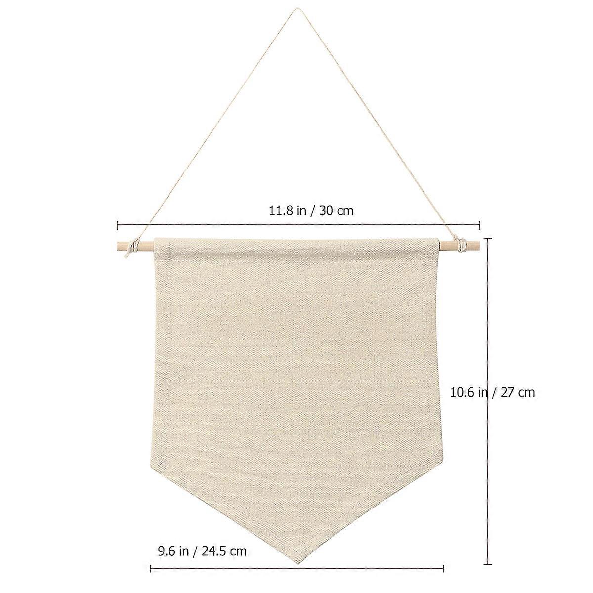 Canvas Flag Blank Lapel Pin Badge Flag Childrens Room Decor Primary Color Diy Design Canvas Pennant 1Pcs