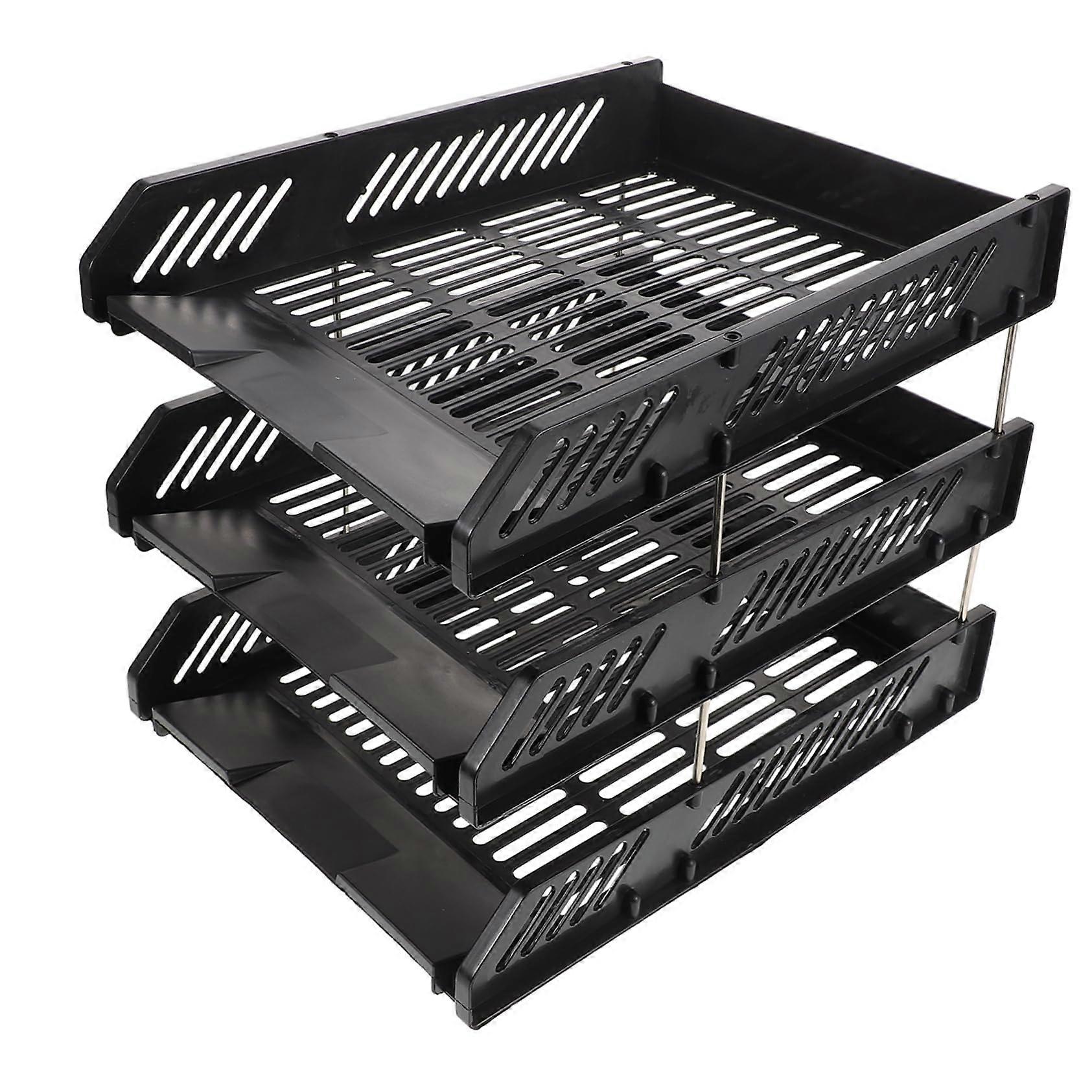 Desk organizer and accessories paper holder stand for desk black desktop file organizer