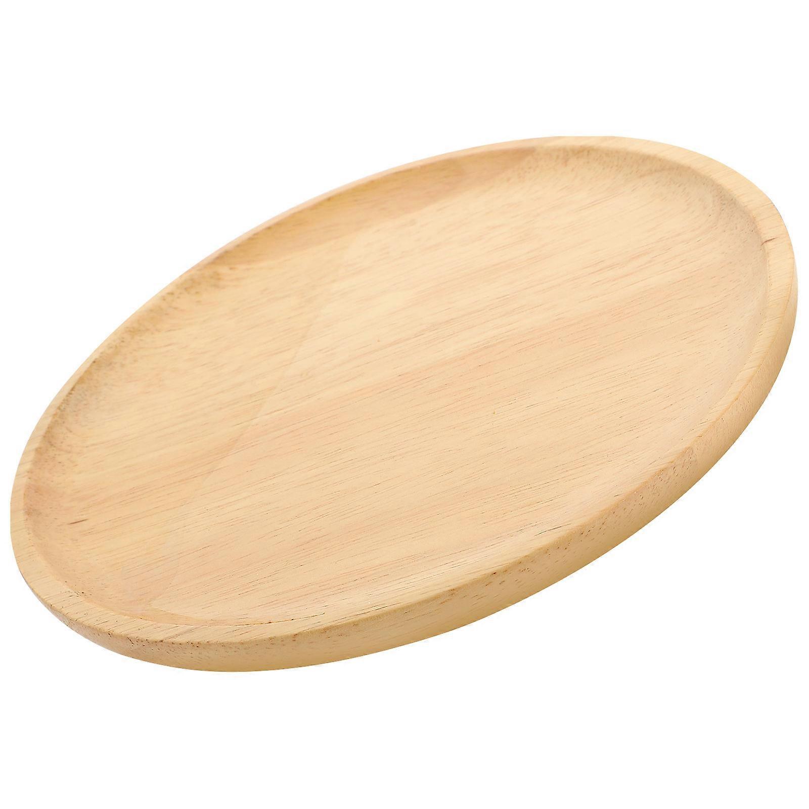 Wood Plate Server Round Wood Dish For Restaurant Use 20X20CM Food Serving 1Set