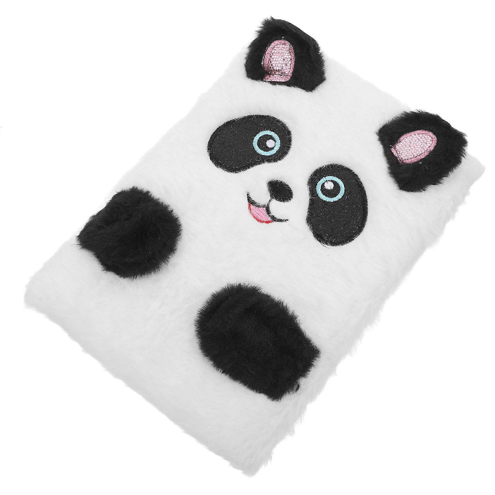 Adorable Cartoon Panda Plush Notebook – Fluffy Writing Pad for Students, Friends & Family – Creative Scrapbook & Diary for Expressions
