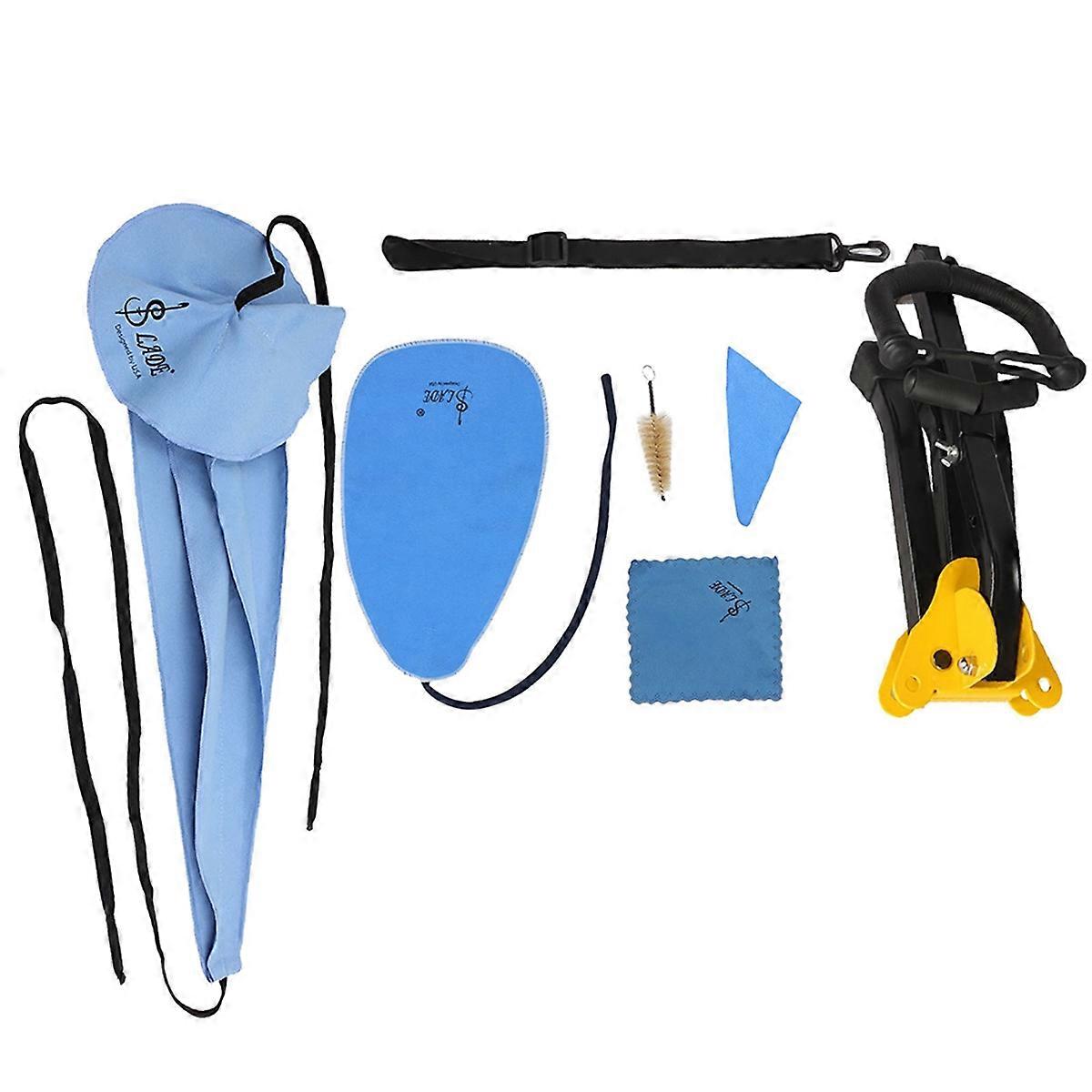 Alto Saxophone Stand with Cleaning Kit and Neck Strap Complete Saxophone Accessories Set