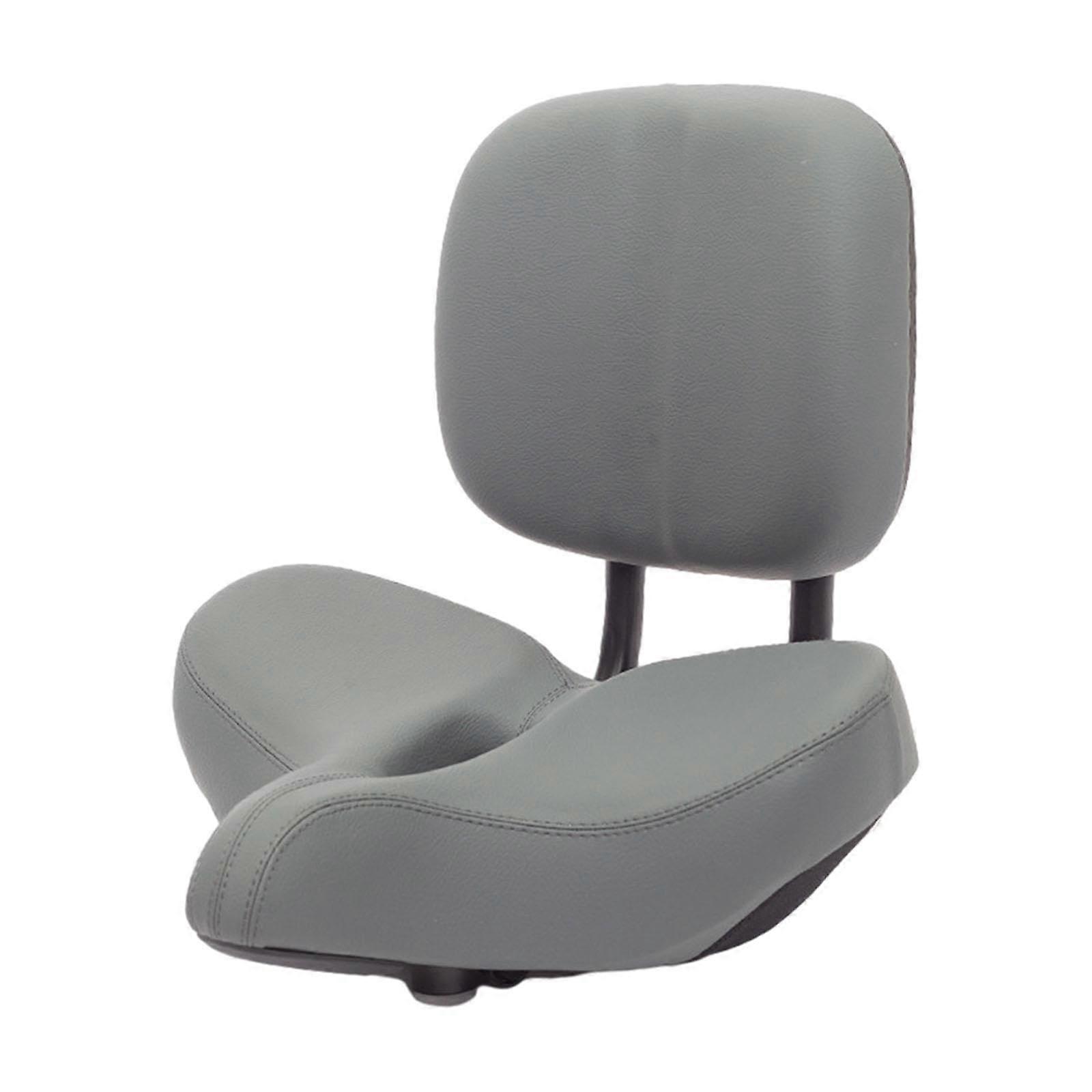Bicycle Seat with Backrest Height Adjustable Outdoor Easy Install Accessories Travel Bike Seat Cushion Saddle Gray