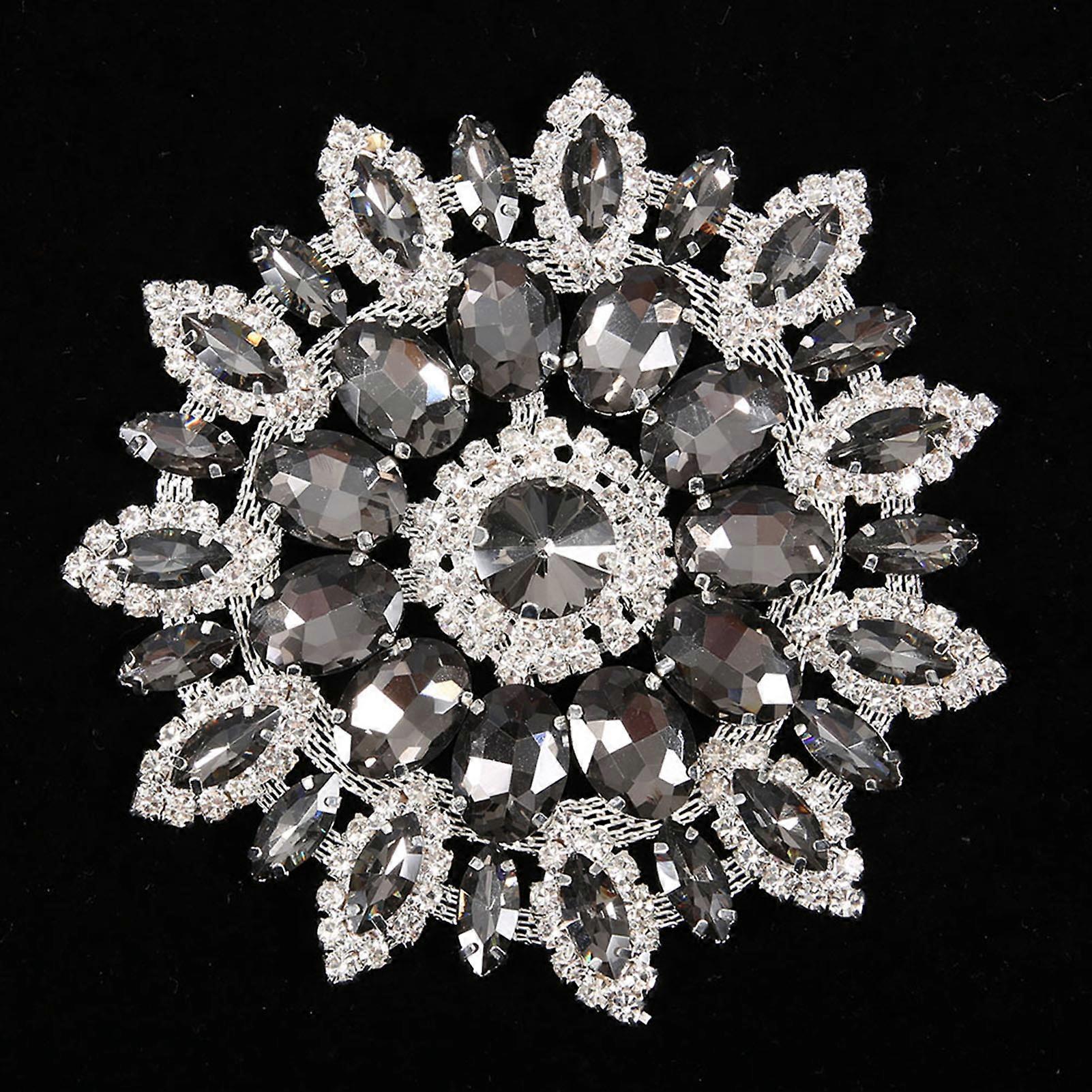 Crystal Glass Rhinestones Decoration DIY Clothes Accessories(Transparent Gray Silver Base)