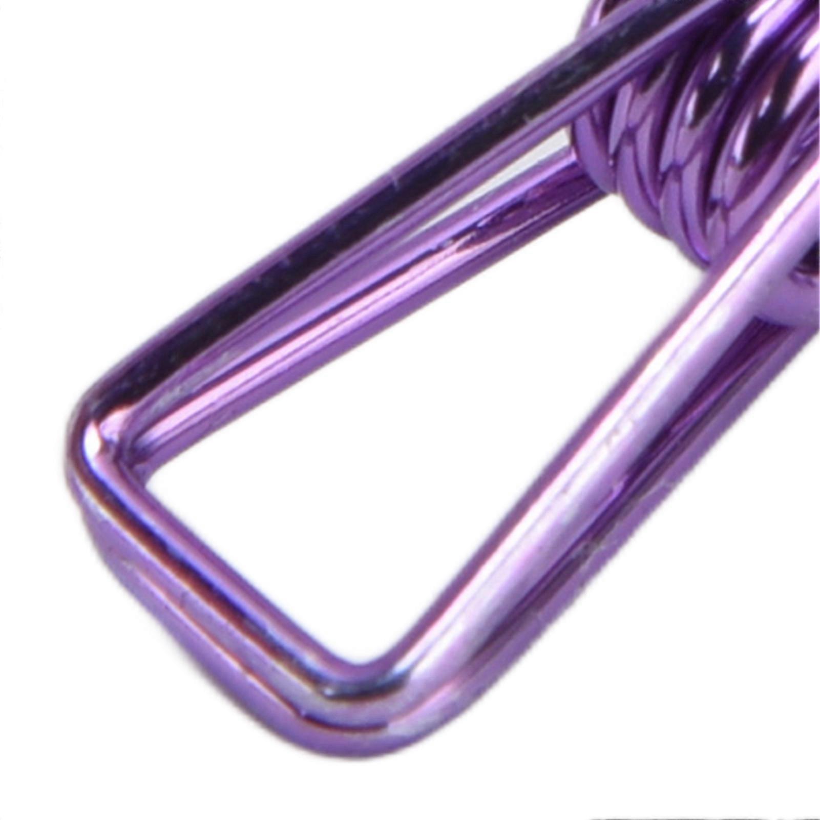 20 Pcs Clips Multipurpose Multifunction Electroplating Hollow Metal Binder Strong Spring ClipPurple