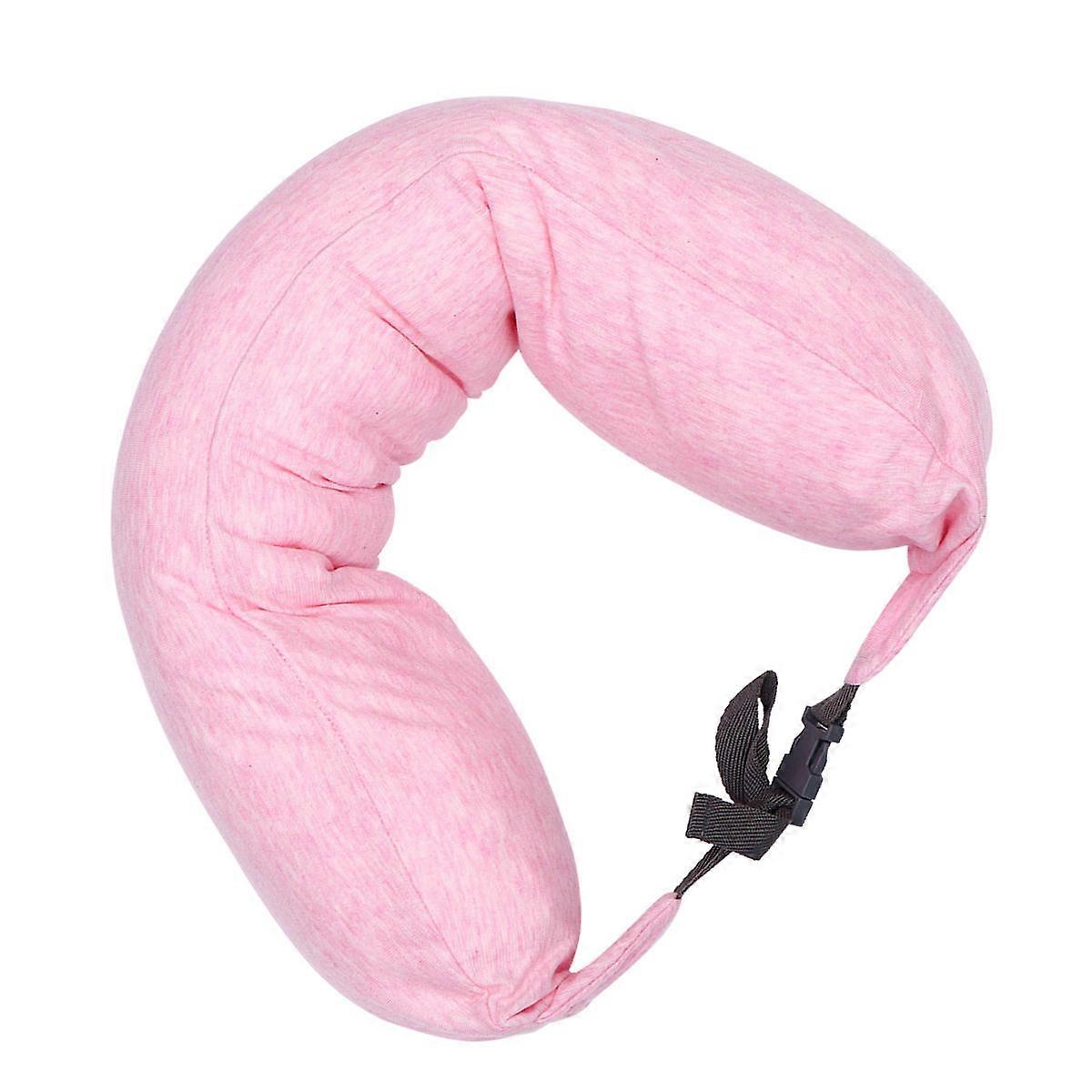 U Type Neck Pillow for Sleeping in Pink Color Cotton and Foam Material Office Use 12.5 x 7.8 Inches
