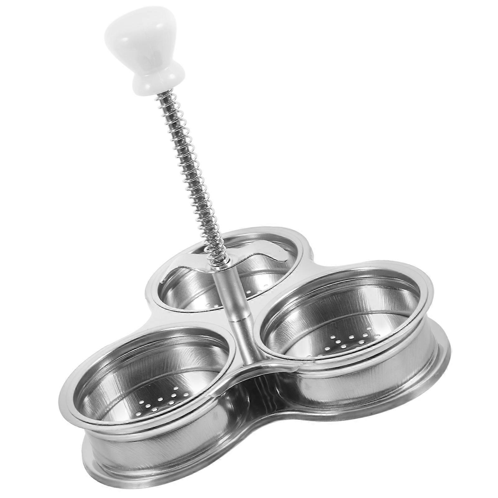 Boiling Egg Cooker Egg Poachers Silver 6.09X6.09X6.09in Brunch Cooking 1Set