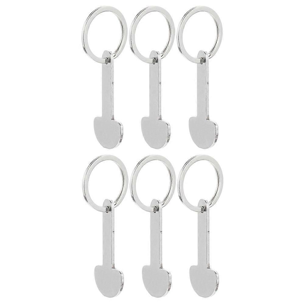 6pcs Lightweight Metal Shopping Trolley Tokens Key Ring, Portable Cart Token Pendant for Easy Access Durable Keychain for Shopping Carts