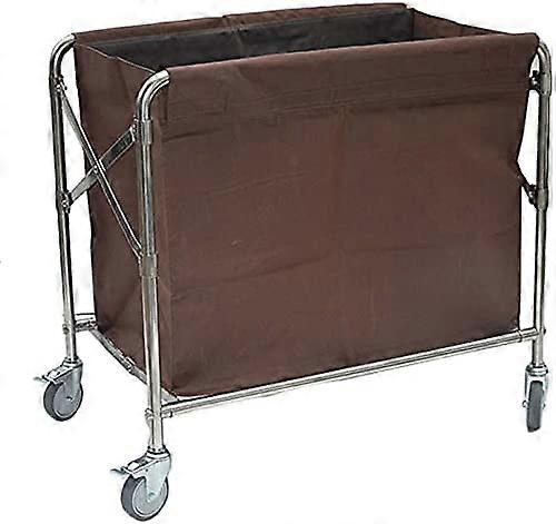 Brauner Hotel Linen Cart with Wheel, Sorting Cart with Durable Removable Fabric Bags, Hamper for Bathroom Room Service Cart