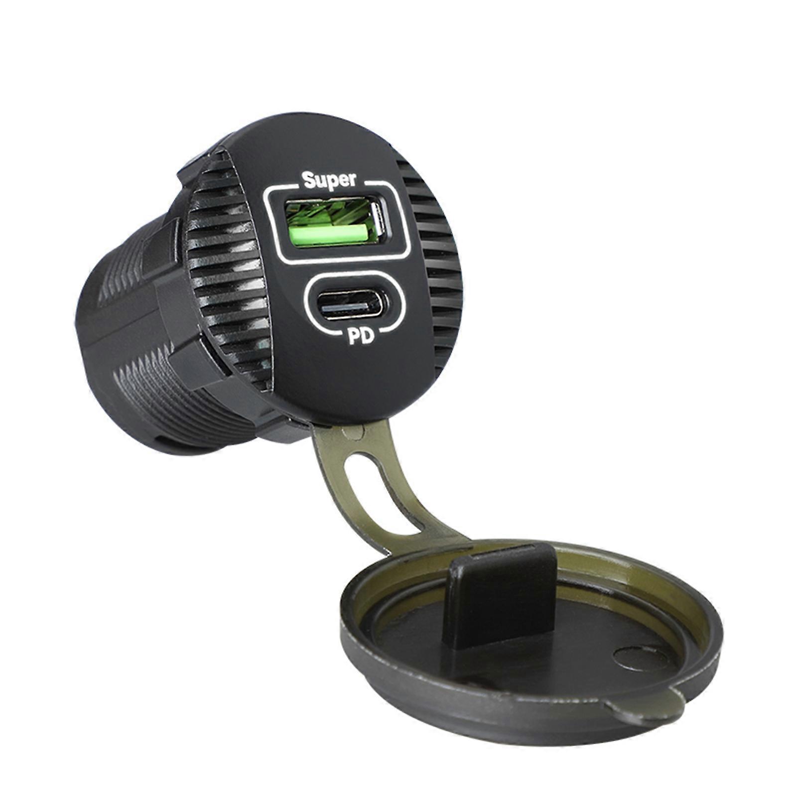 High Speed 36W USB Type C Car Charger with LED Indicator Waterproof Vehicle Charger for Automobiles & Marine Vessels  White