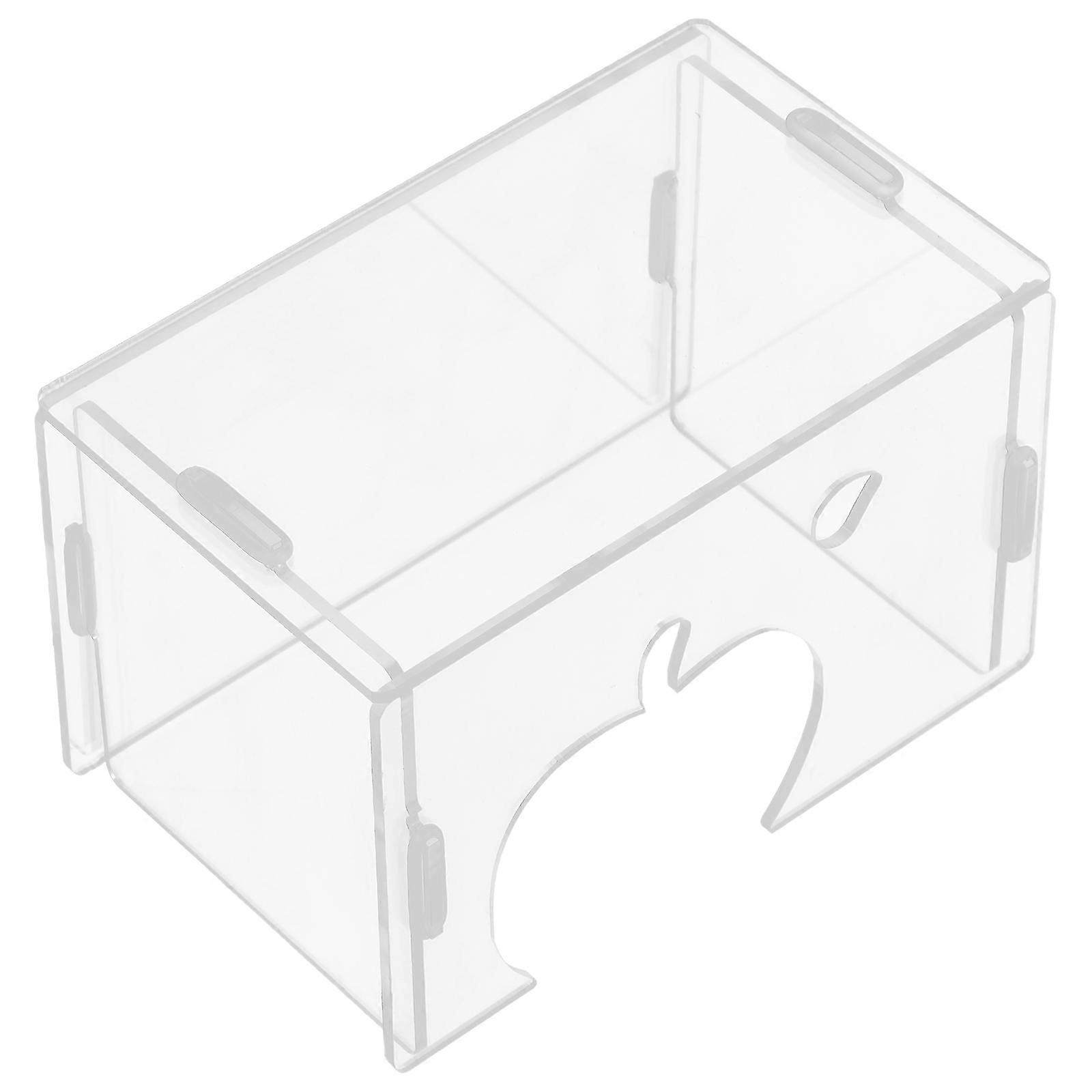 Hamster Hideout Transparent Acrylic Habitat Decor for Small Animals Guinea Pig Hut Easy to Clean 1Pack