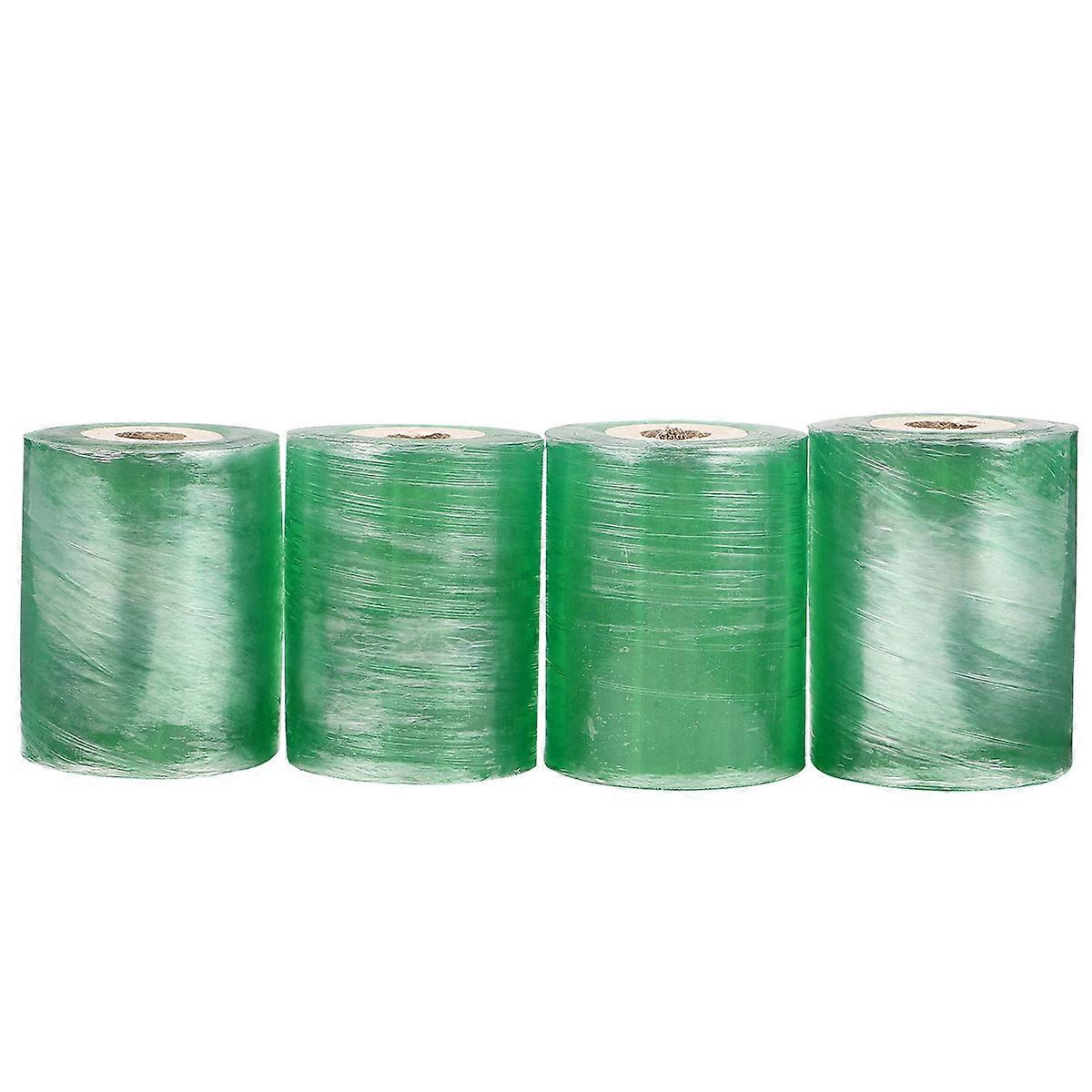 Tree Wrap Film Waterproof Dustproof Stretchable Self-Adhesive Green 3Cm Pecans 4 Rolls