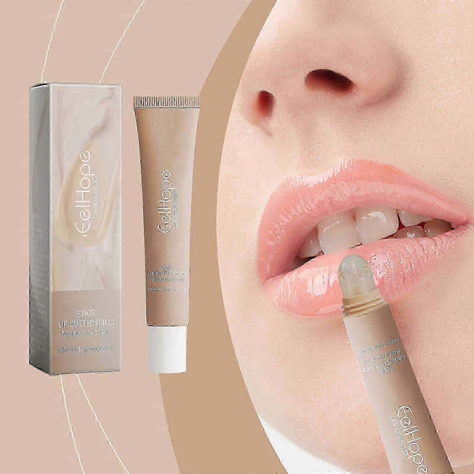 Lip Butter Balm - מסכת שפתיים ושפתון מרככת ללחות, ברק ולחות מיידיים - שקוף, שפתון לחות מרגיע